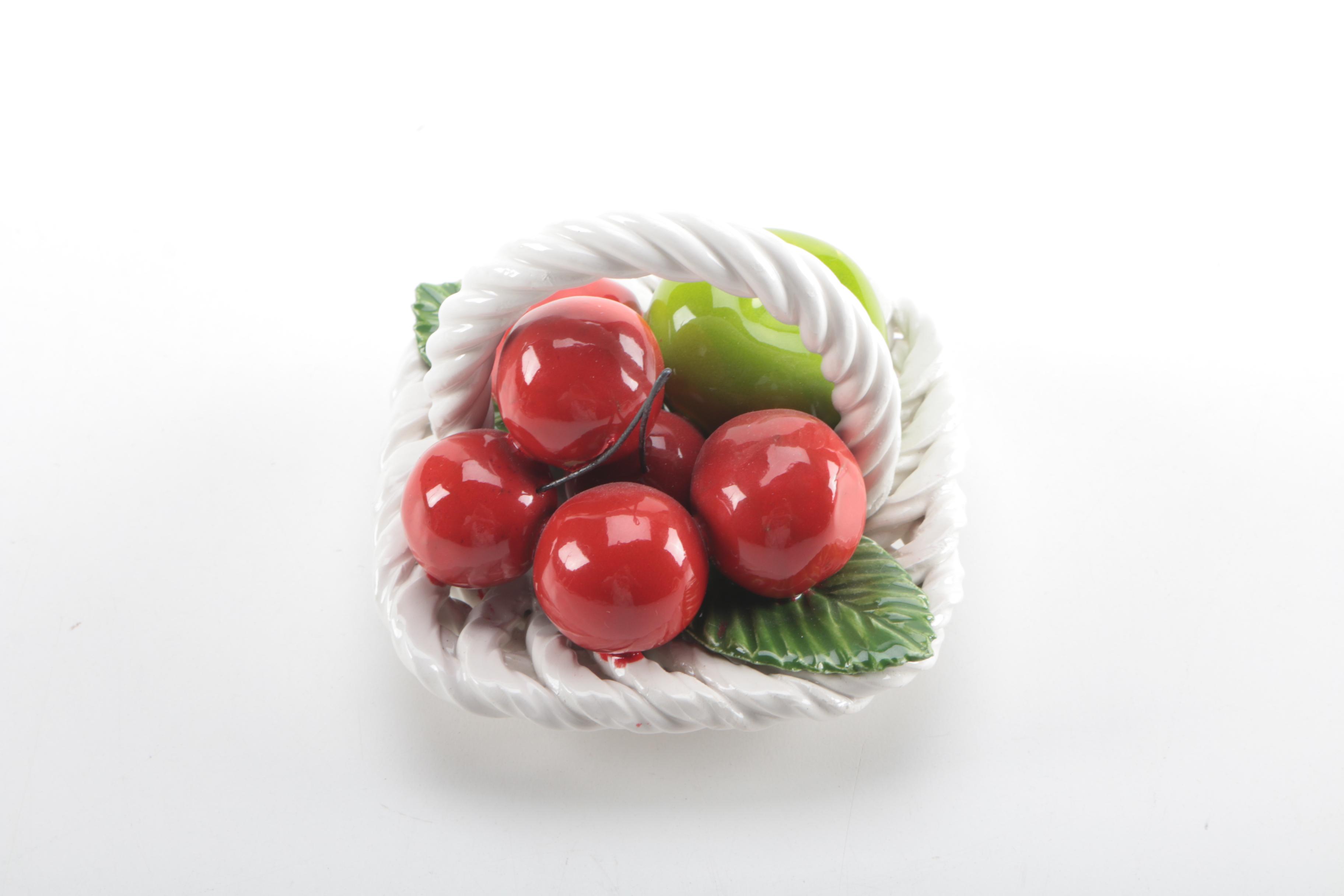 Capodimonte Porcelain Fruit Basket