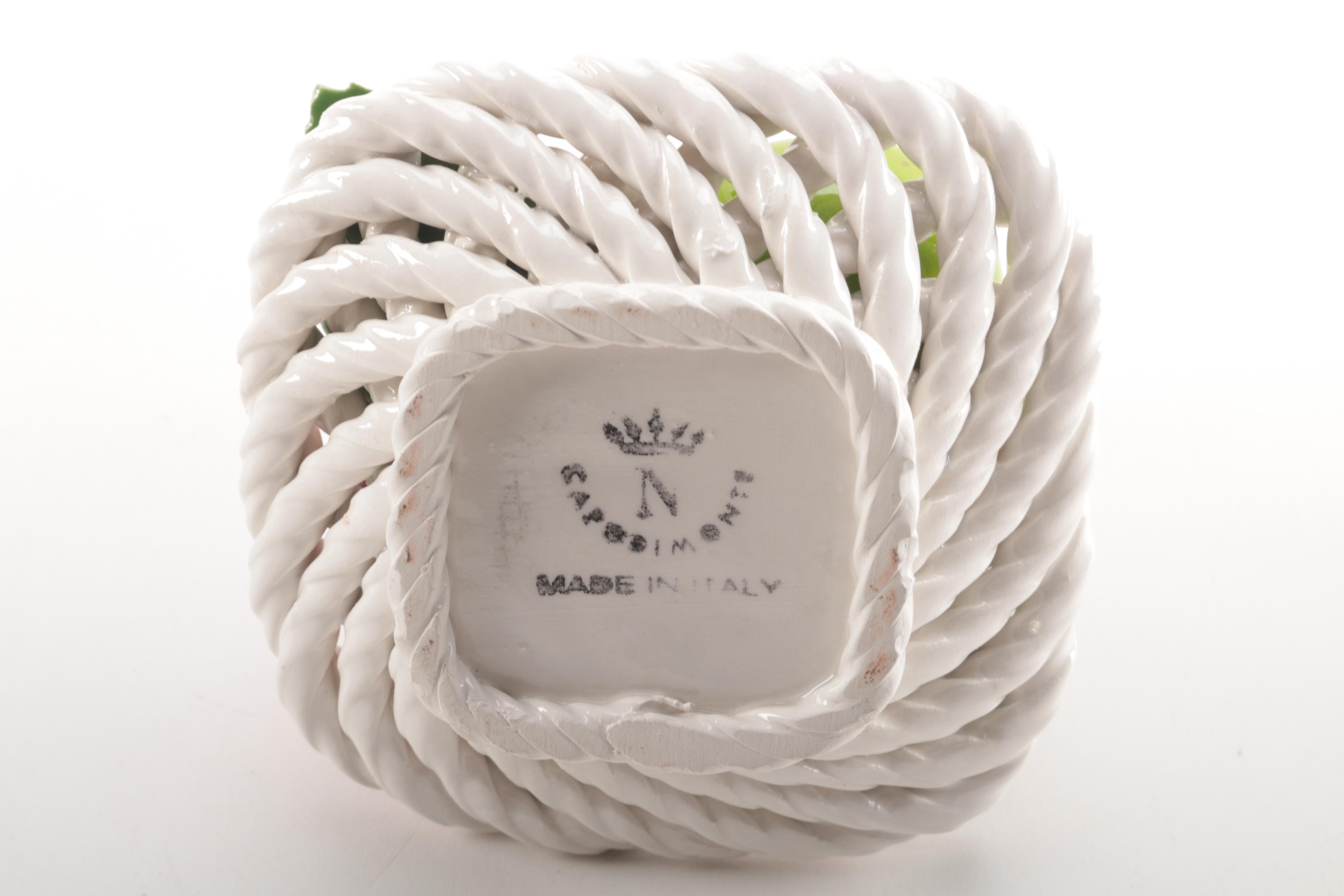 Capodimonte Porcelain Fruit Basket