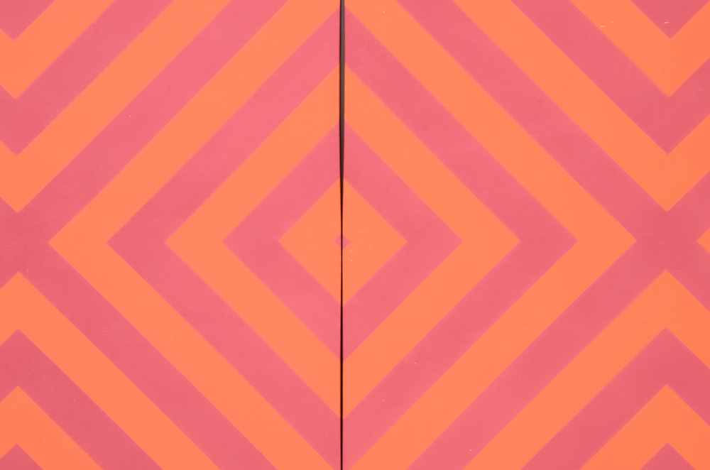 Pair of Vintage Op Art Serigraphs on Canvas