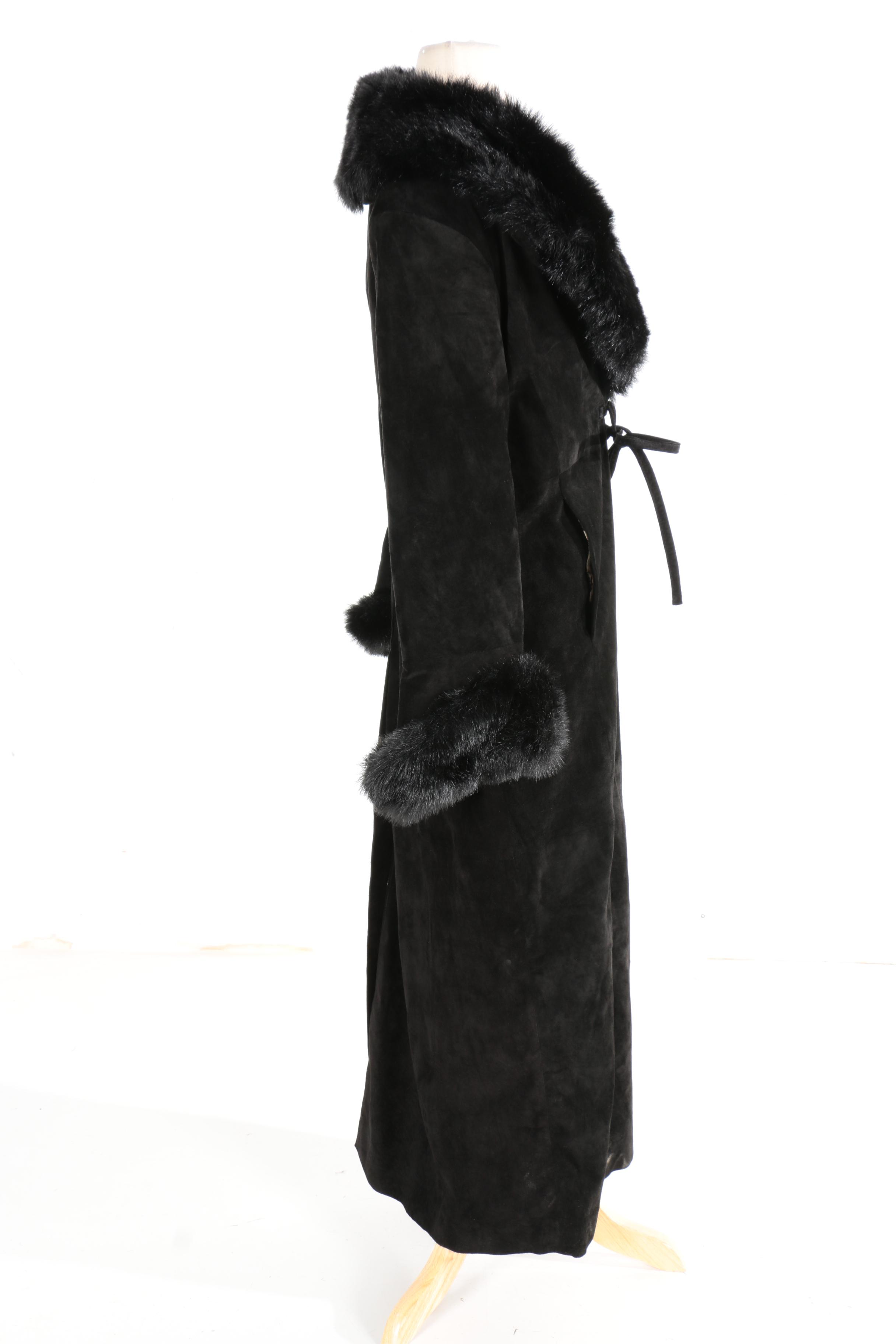 Moda International Suede and Faux Fur Coat