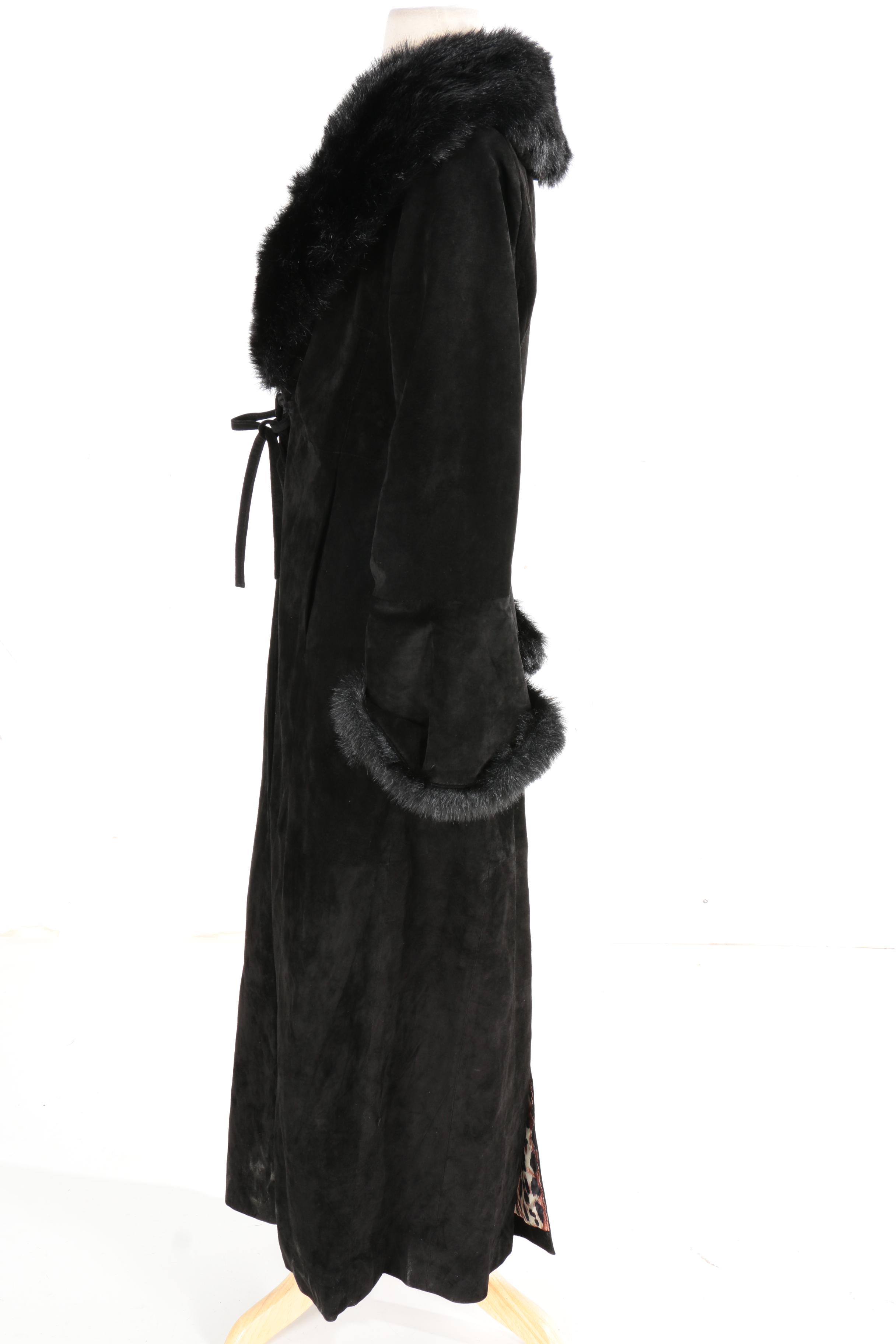 Moda International Suede and Faux Fur Coat