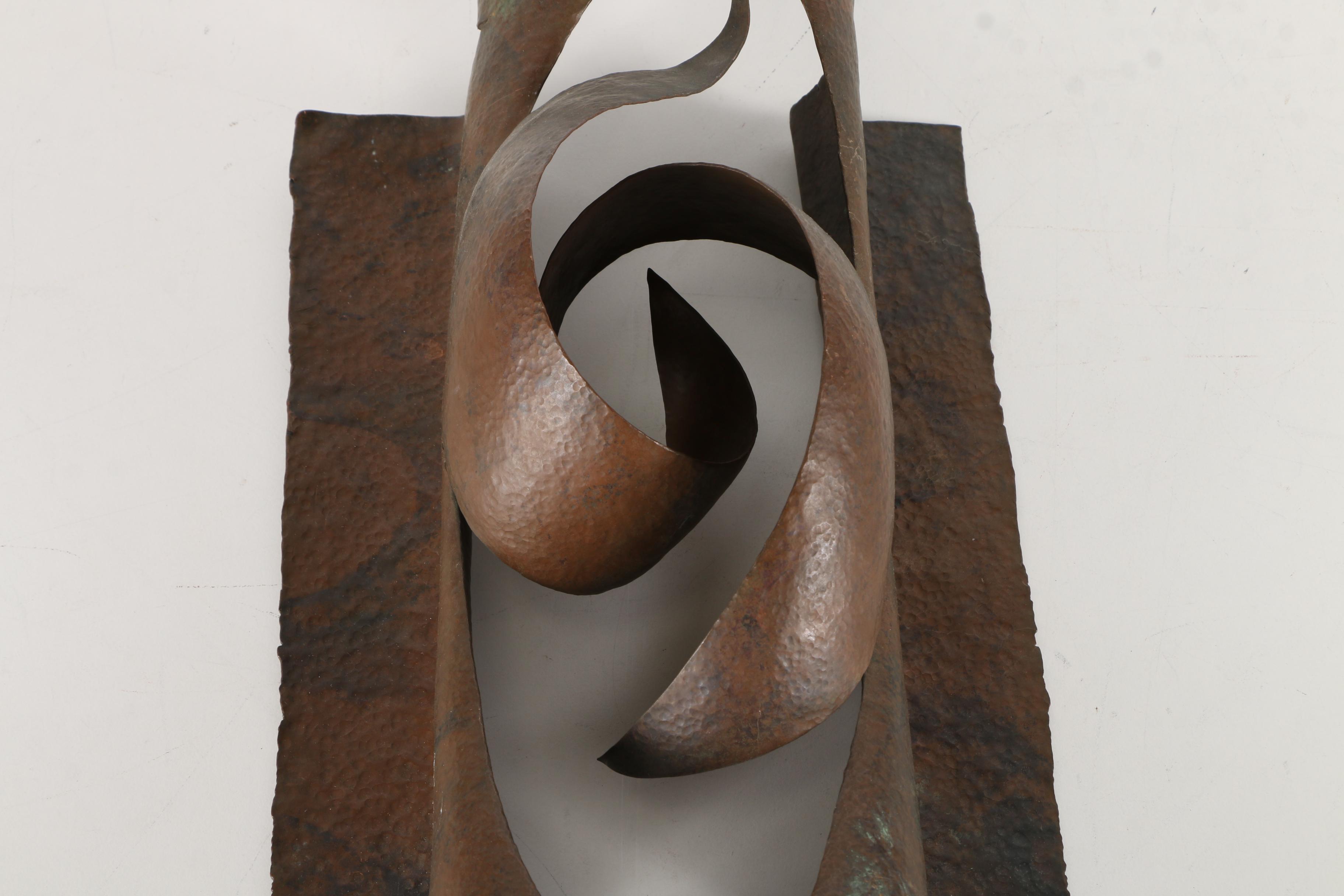 Abstract Hammered Copper Sculpture