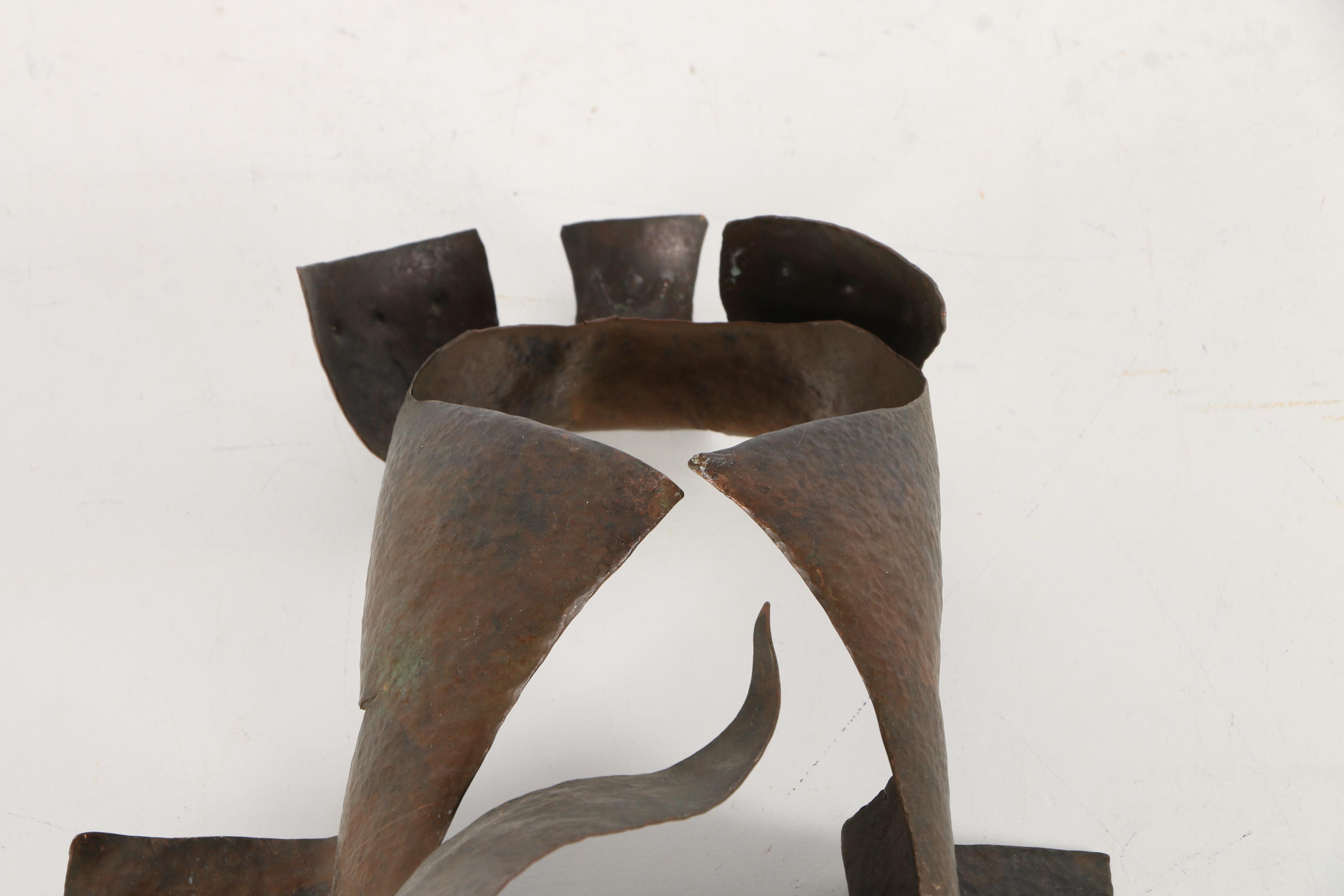 Abstract Hammered Copper Sculpture