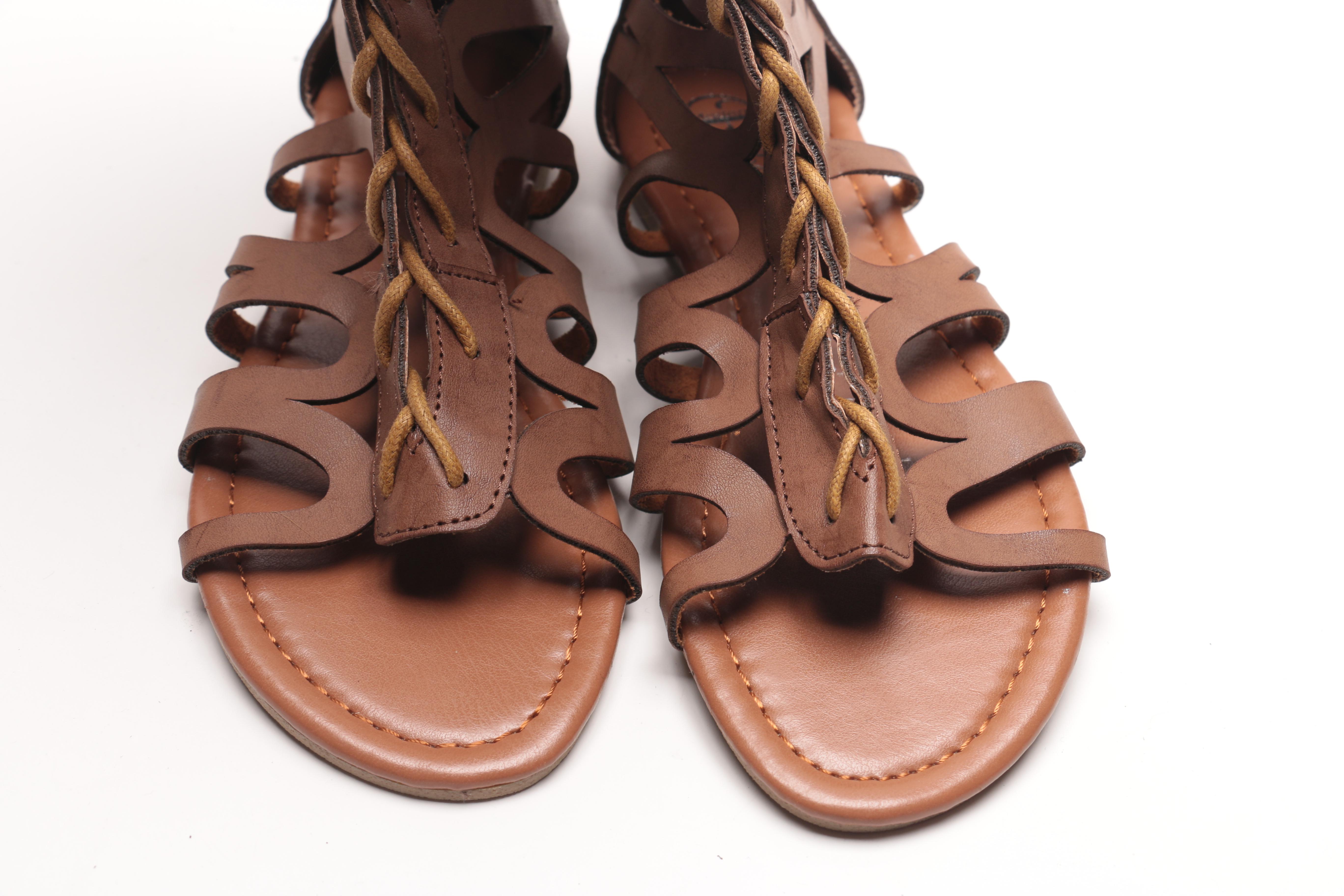 Two Pairs of Modern Rebel Gladiator Sandals