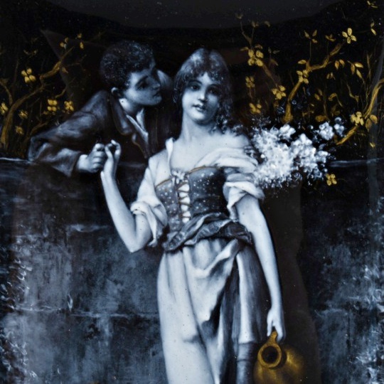 19th Century French Limoges Grisaille Enamel Plaque, Signed