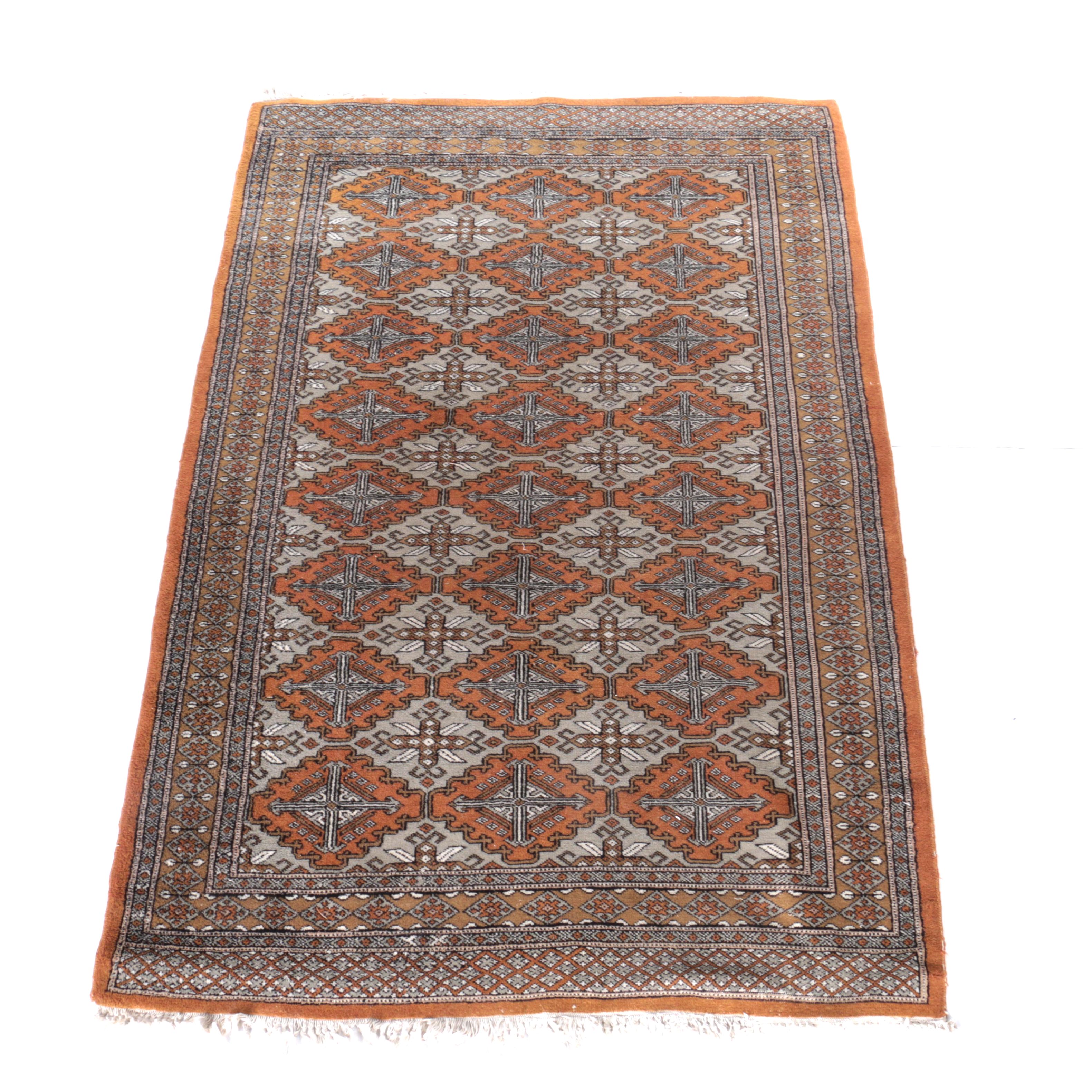 Hand-Knotted Bokhara Area Rug