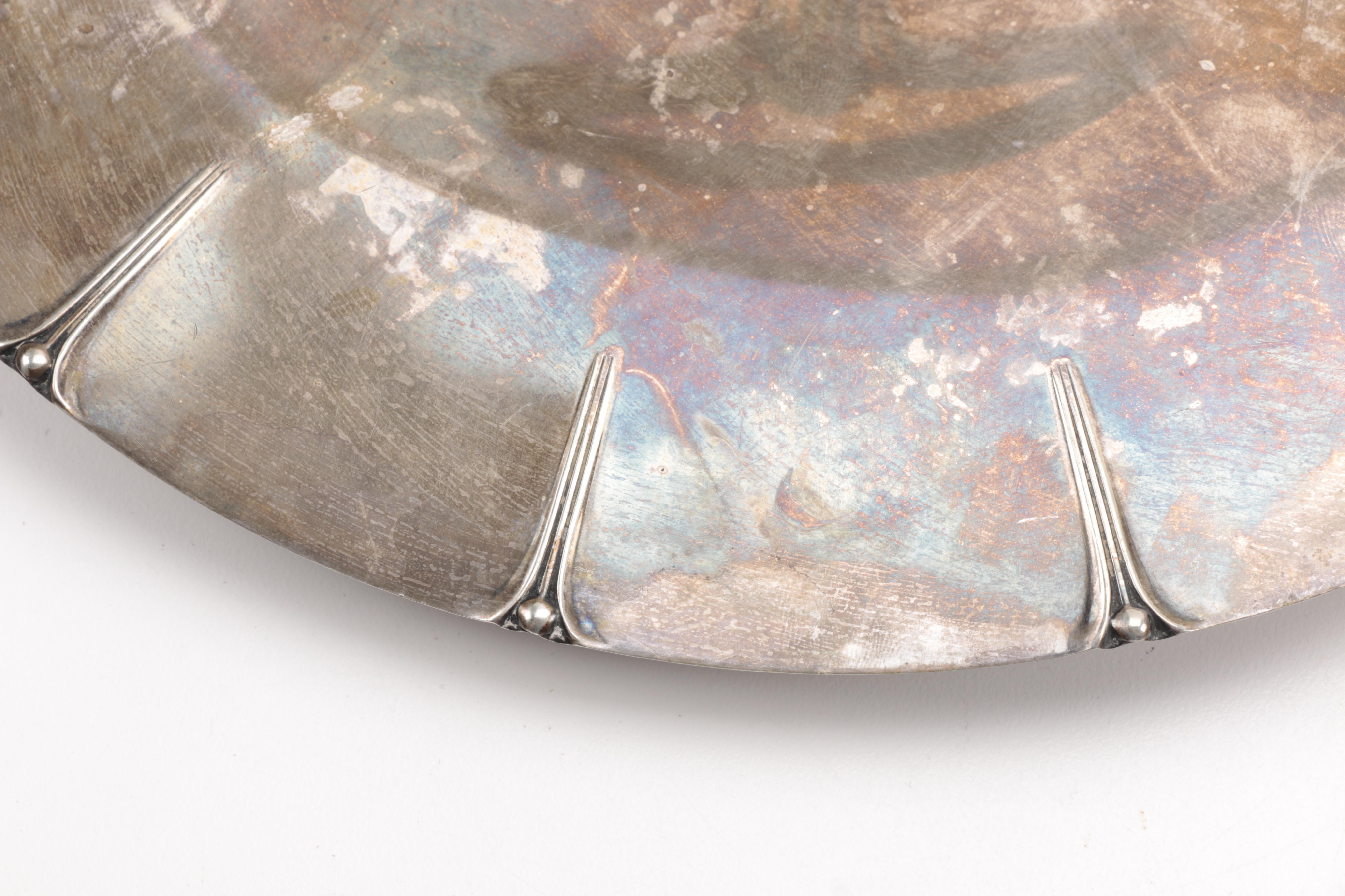 Gorham "Paul Revere" Bowl and Other Silver Plate Servingware