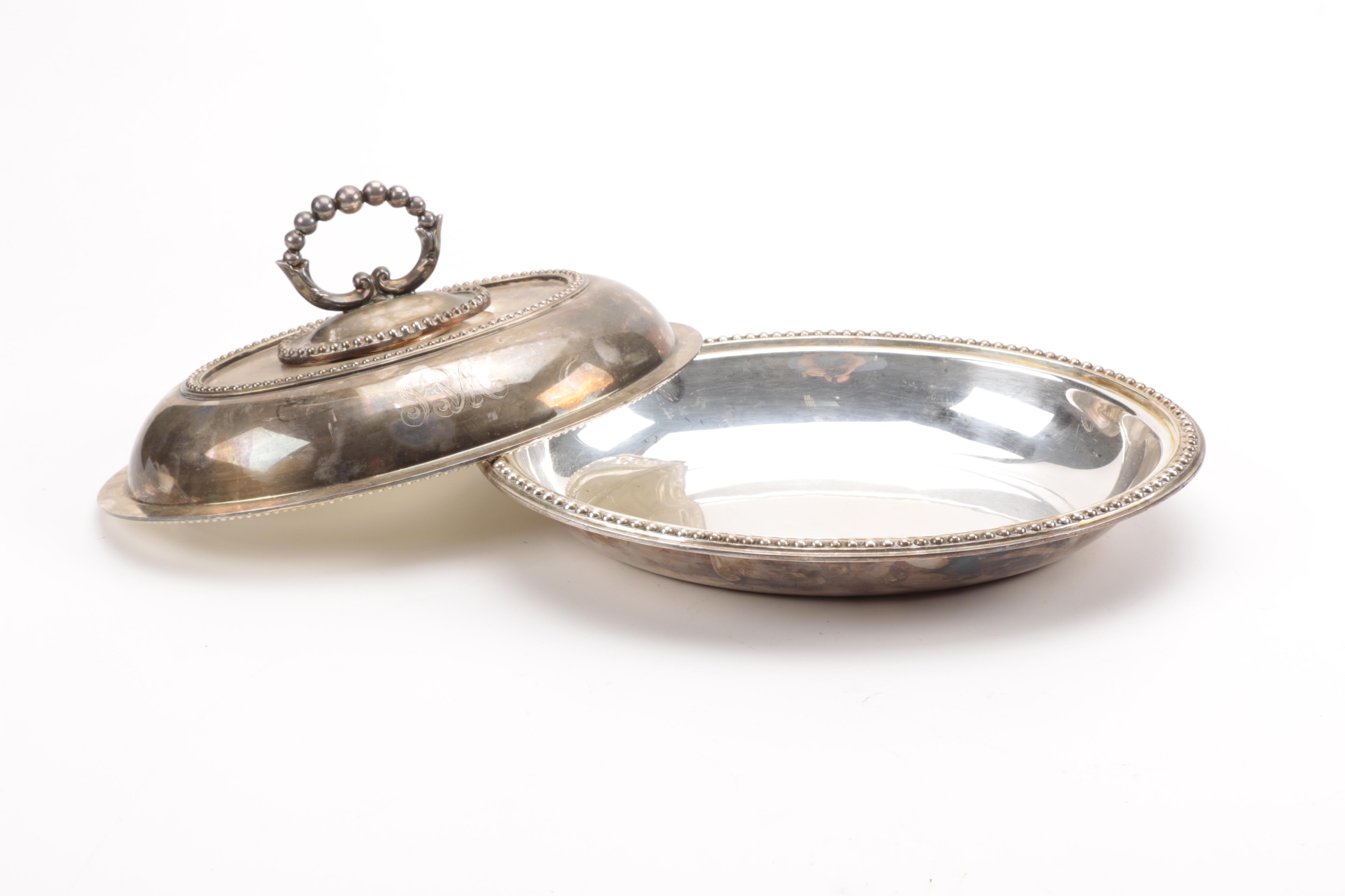 Gorham "Paul Revere" Bowl and Other Silver Plate Servingware