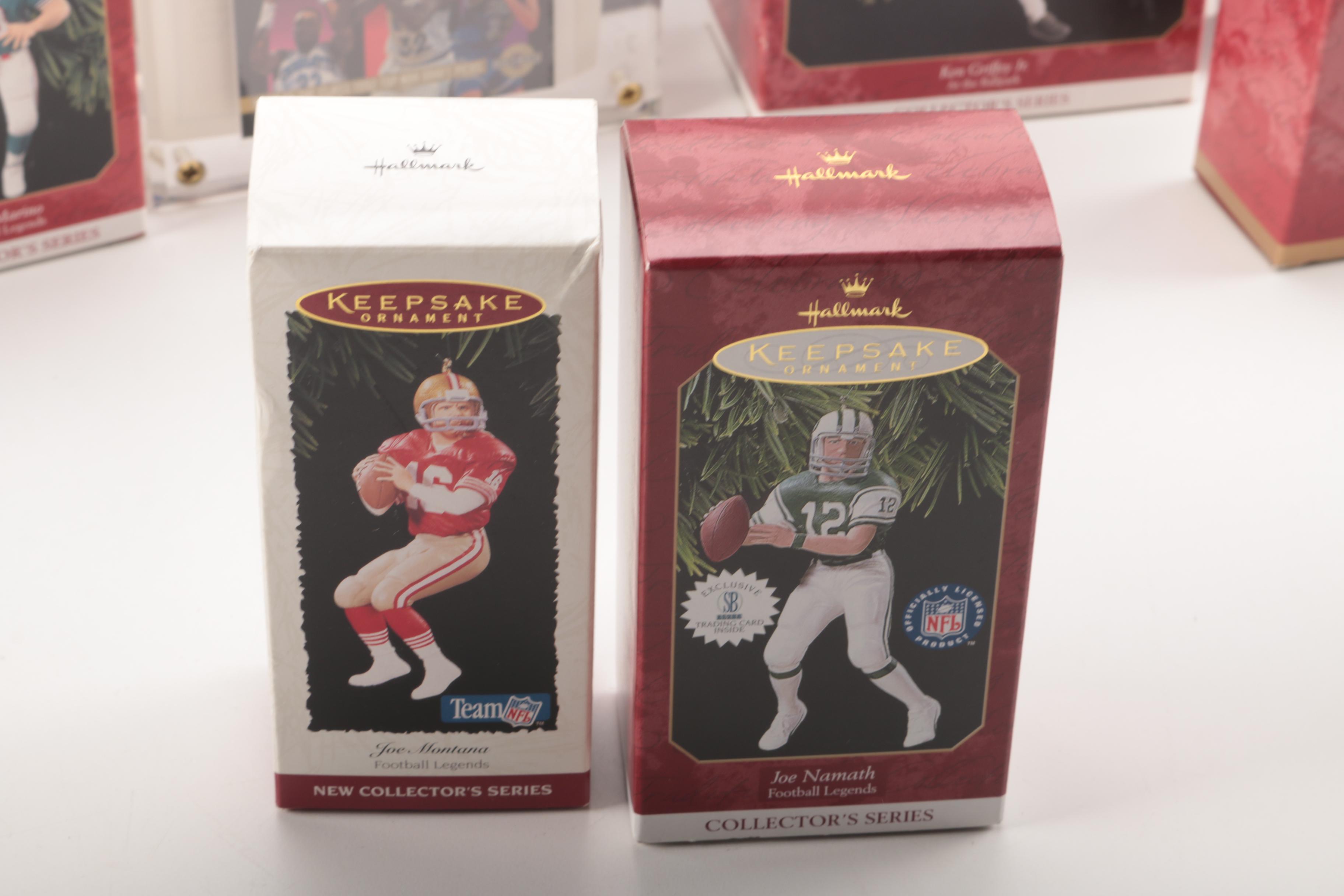Collection of Hallmark _Keepsake Ornaments_ of Sports Greats and Other Memorabila