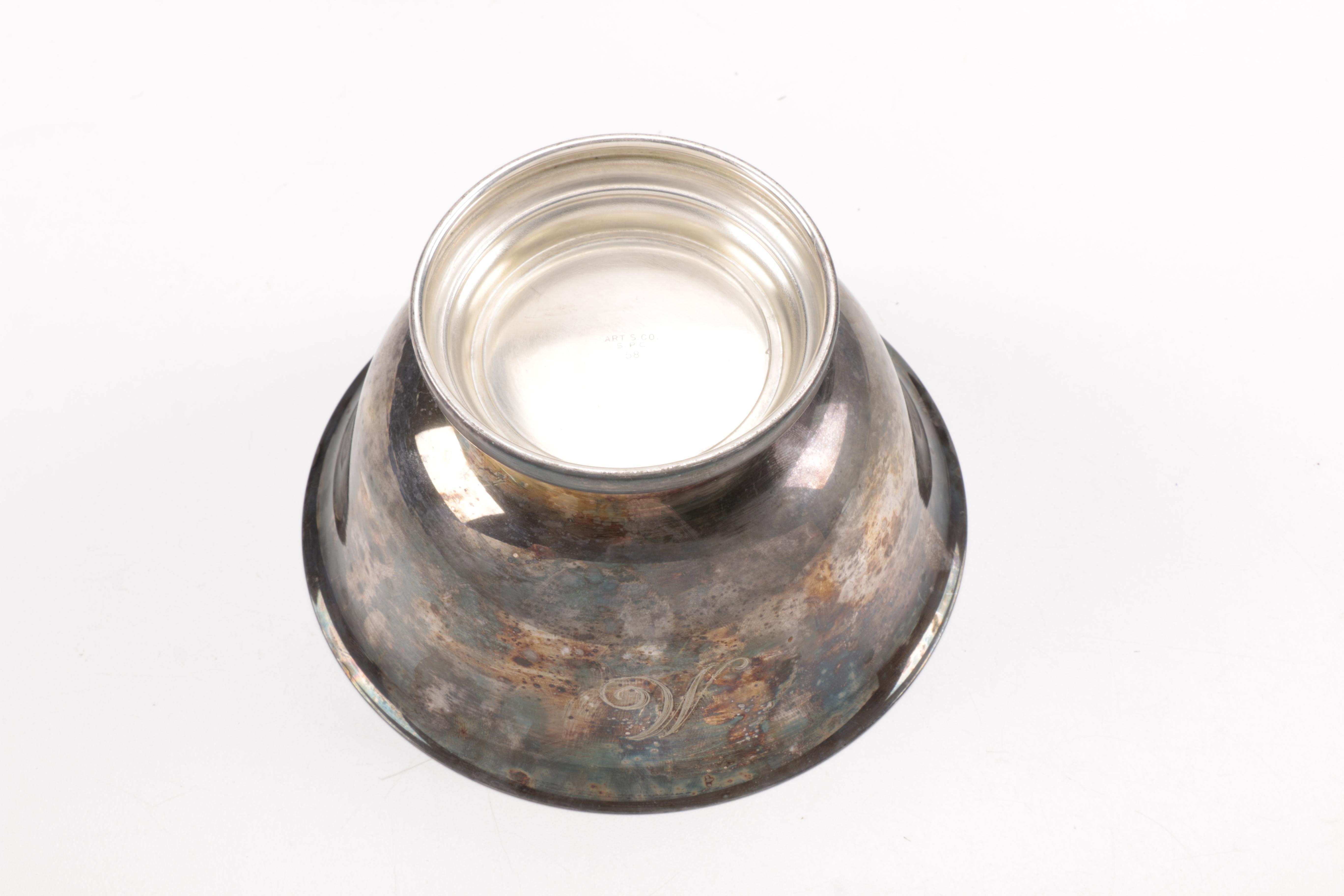 Gorham "Paul Revere" Bowl and Other Silver Plate Servingware