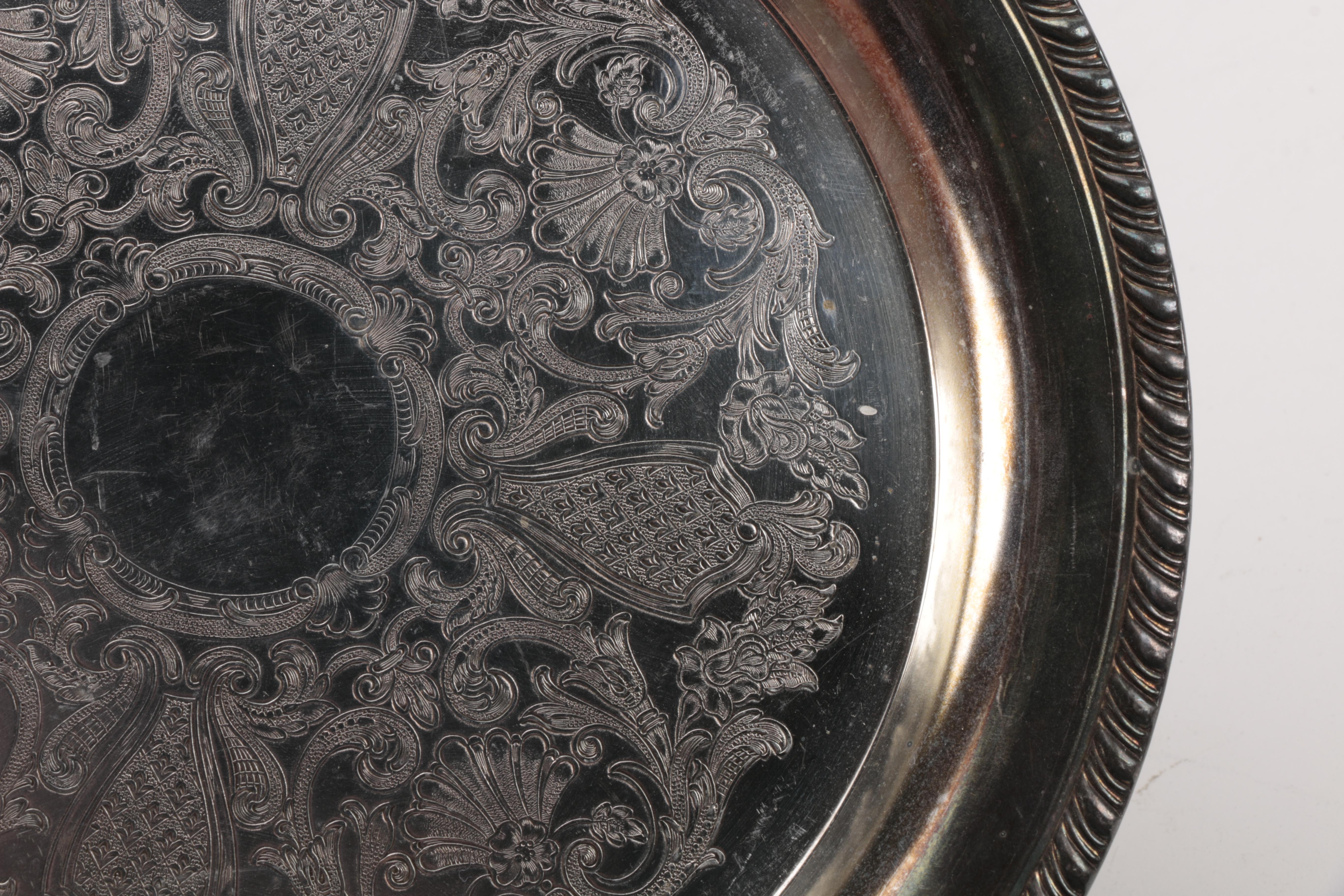 Gorham "Paul Revere" Bowl and Other Silver Plate Servingware