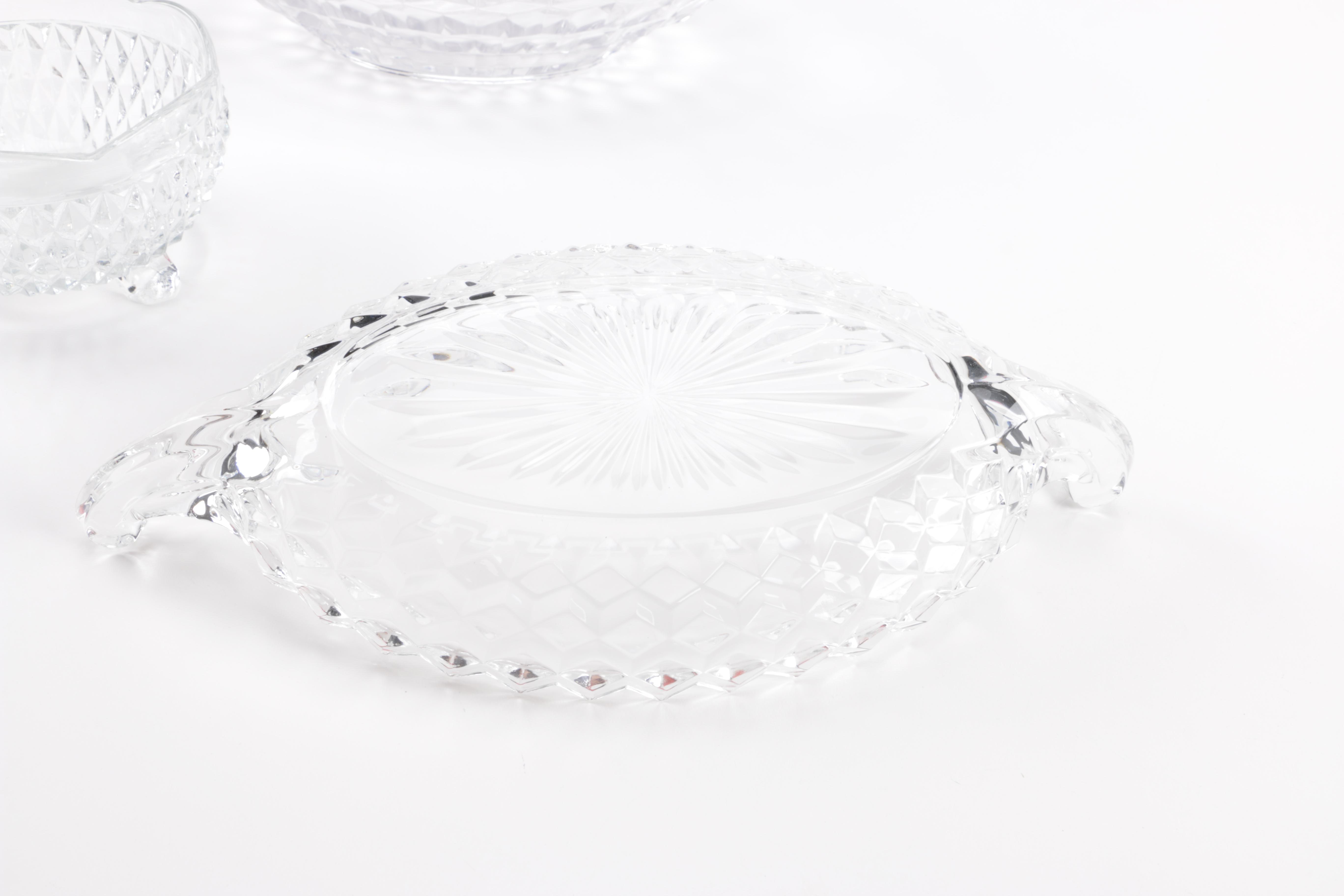Glass Serving Dishes Including Fostoria "American Clear"