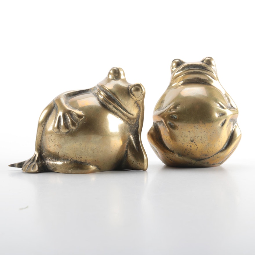 Pair of Brass Frogs