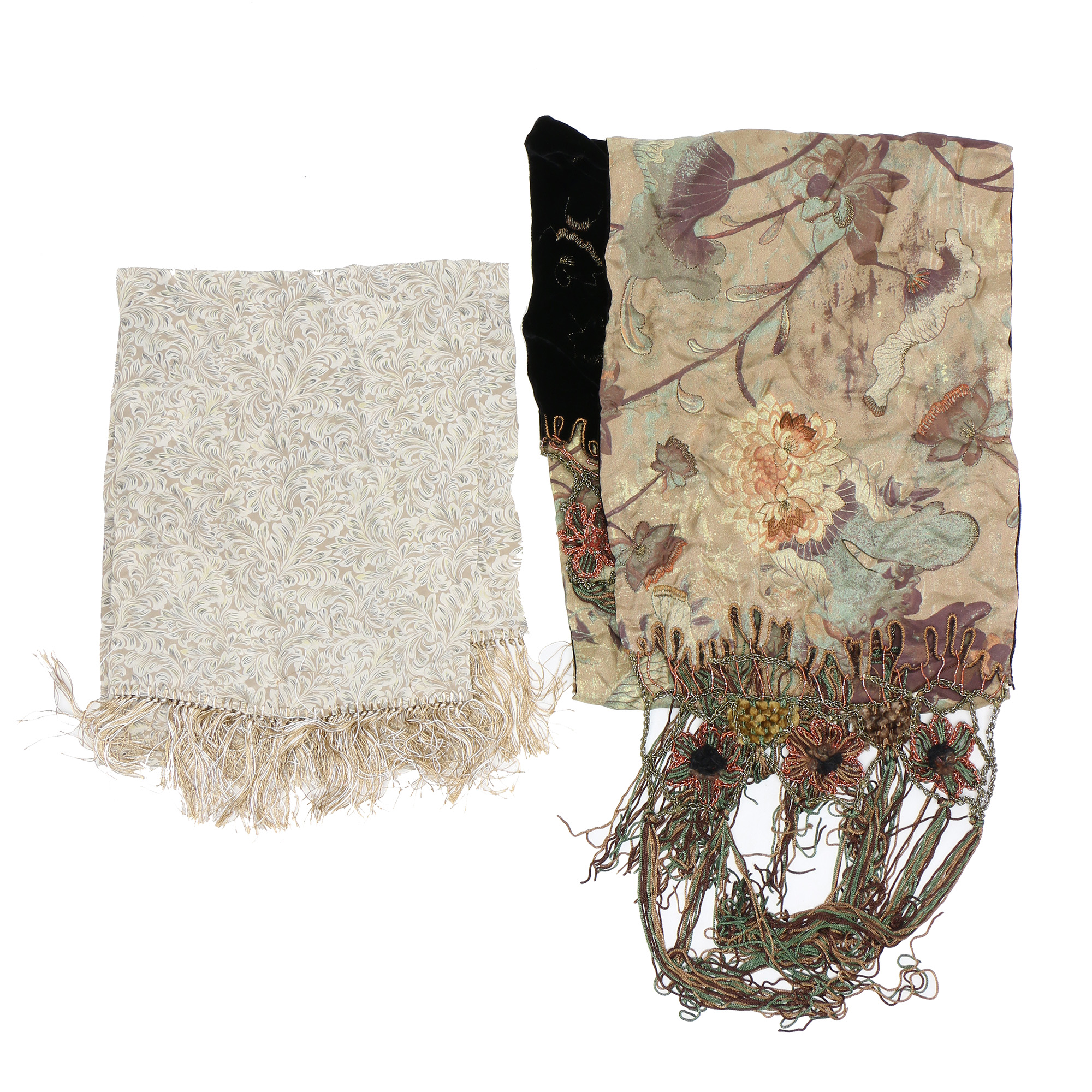 Silk Fringe Scarves Including Pazuki