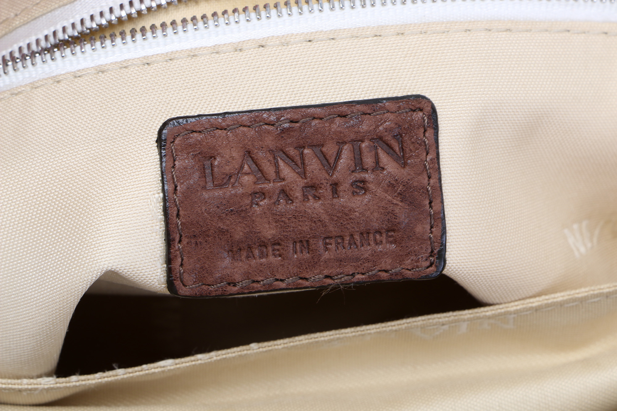 Lanvin Paris Sac Montero Woven and Leather Handbag