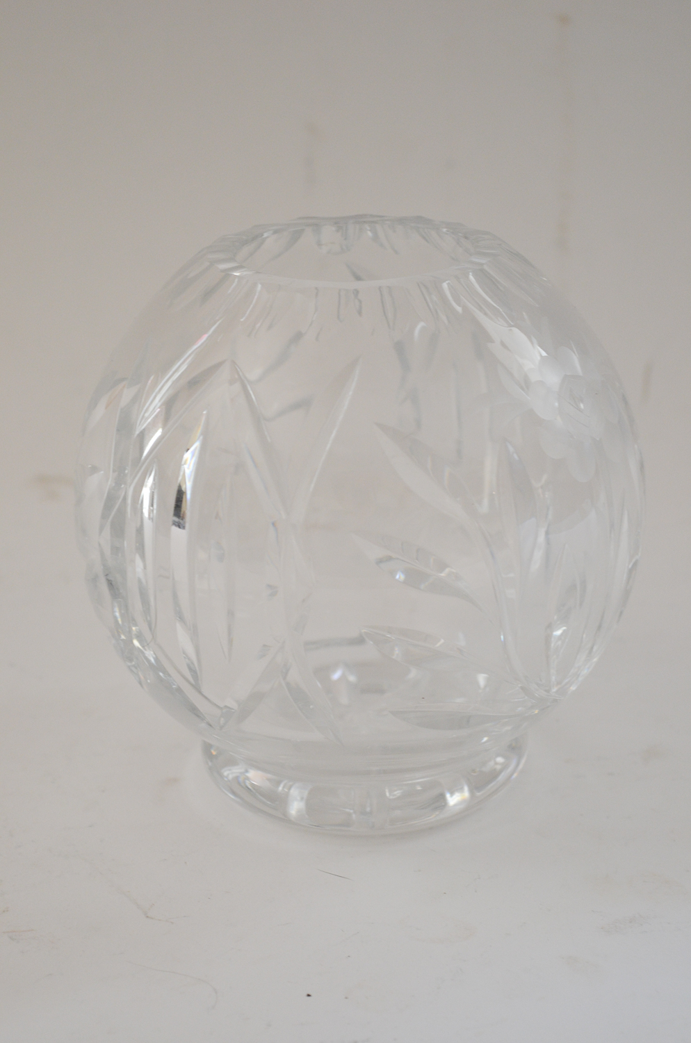 Hand Cut Crystal Rose Bowl