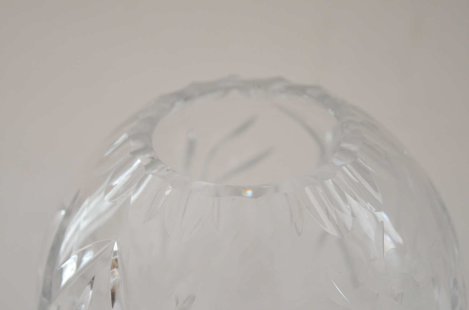 Hand Cut Crystal Rose Bowl