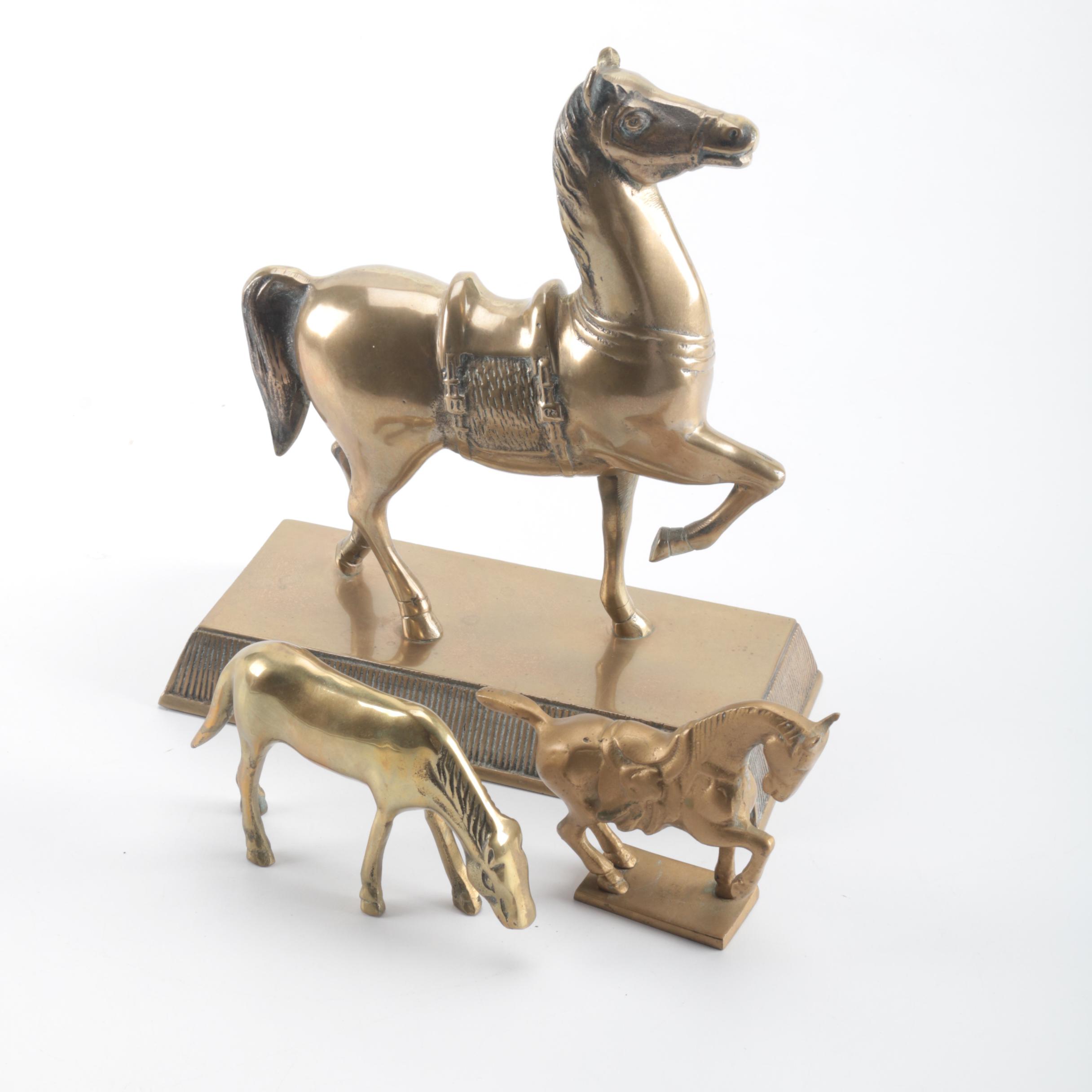 Collection of Brass Horses