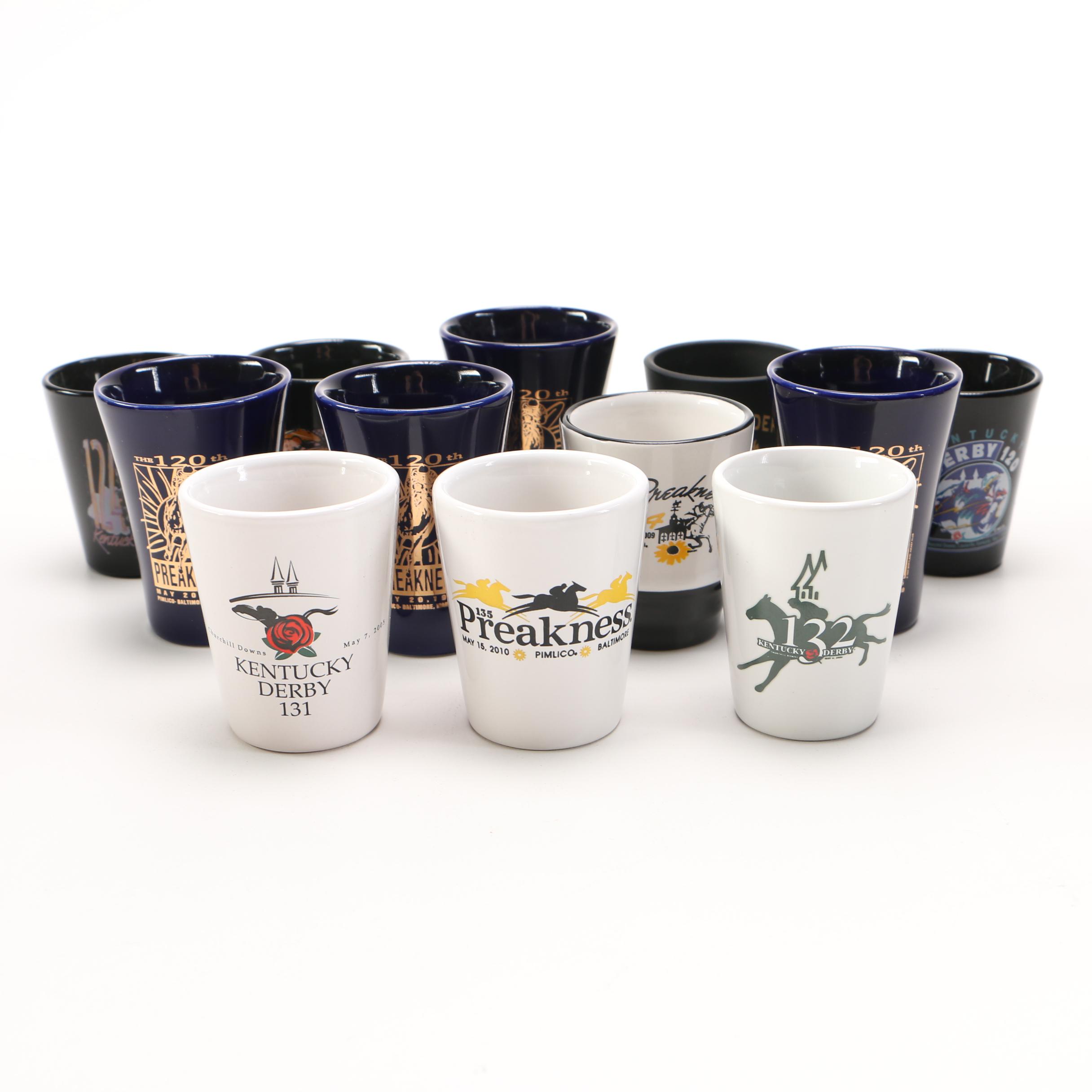 Assortment of Kentucky Derby and Preakness Shot Glasses