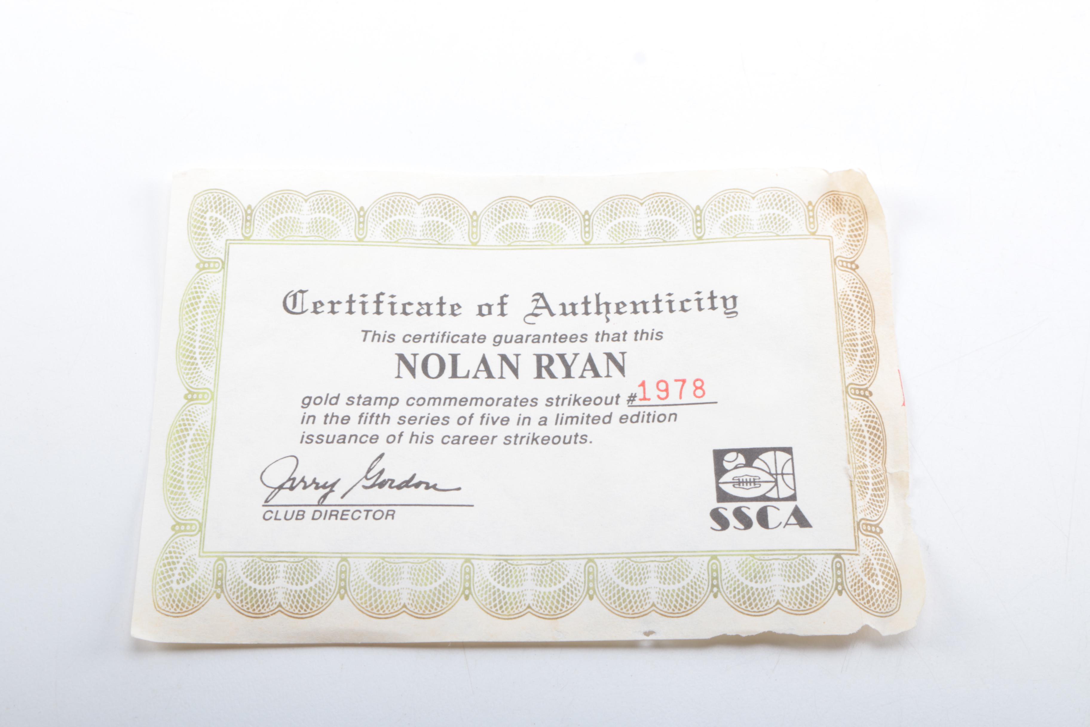 Nolan Ryan Gold Stamp