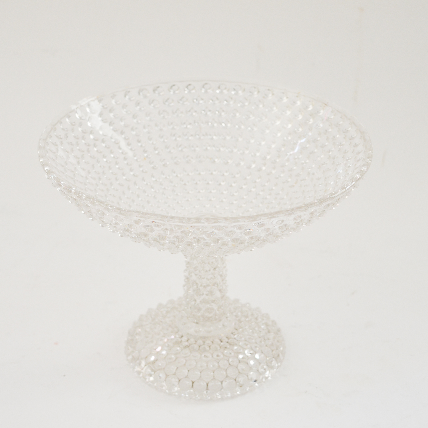 Hobnail Glass Footed Compote