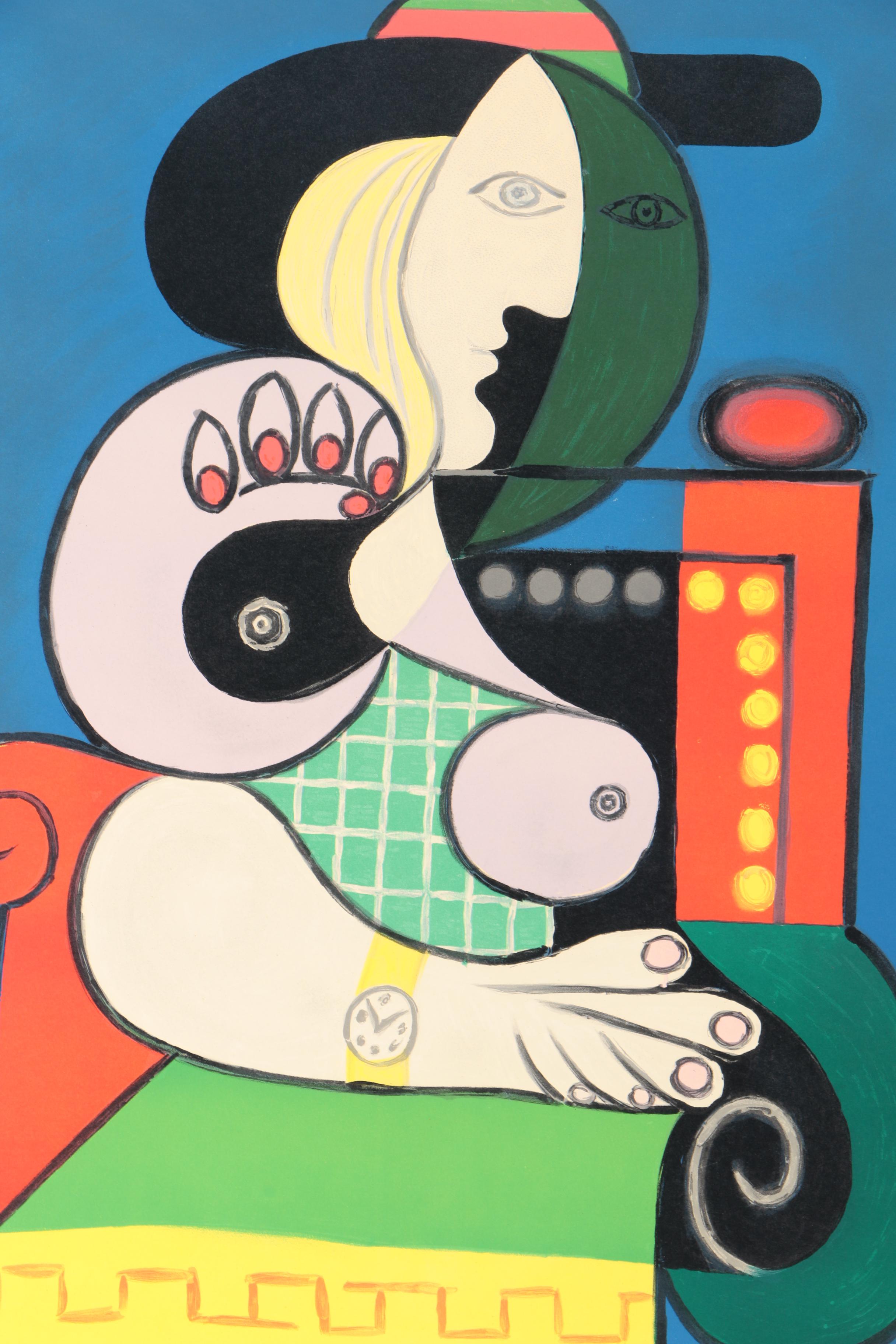 Galerie Beyeler 1967 Lithograph Poster After Pablo Picasso's "Seated Woman With Wrist Watch"