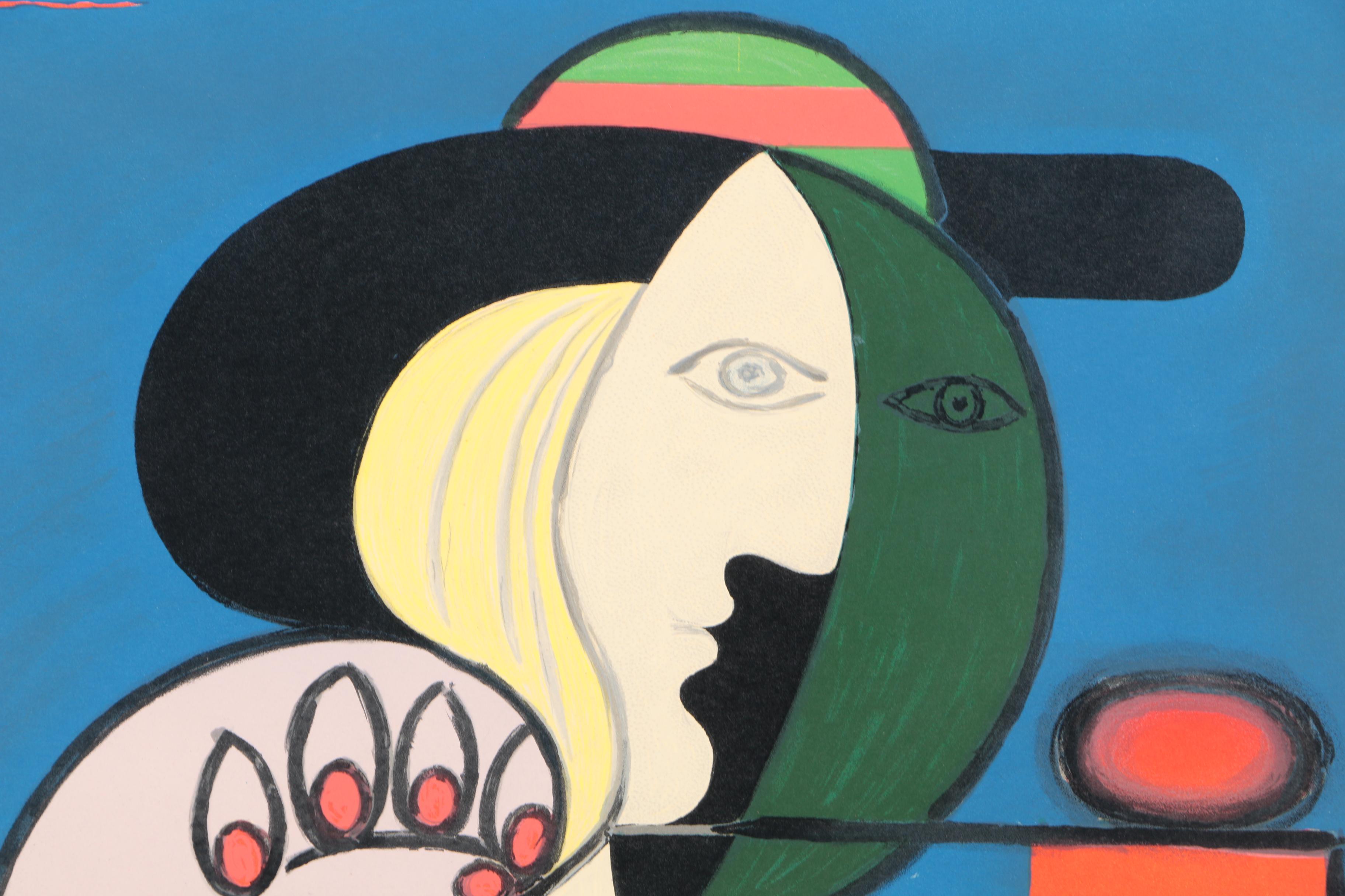 Galerie Beyeler 1967 Lithograph Poster After Pablo Picasso's "Seated Woman With Wrist Watch"