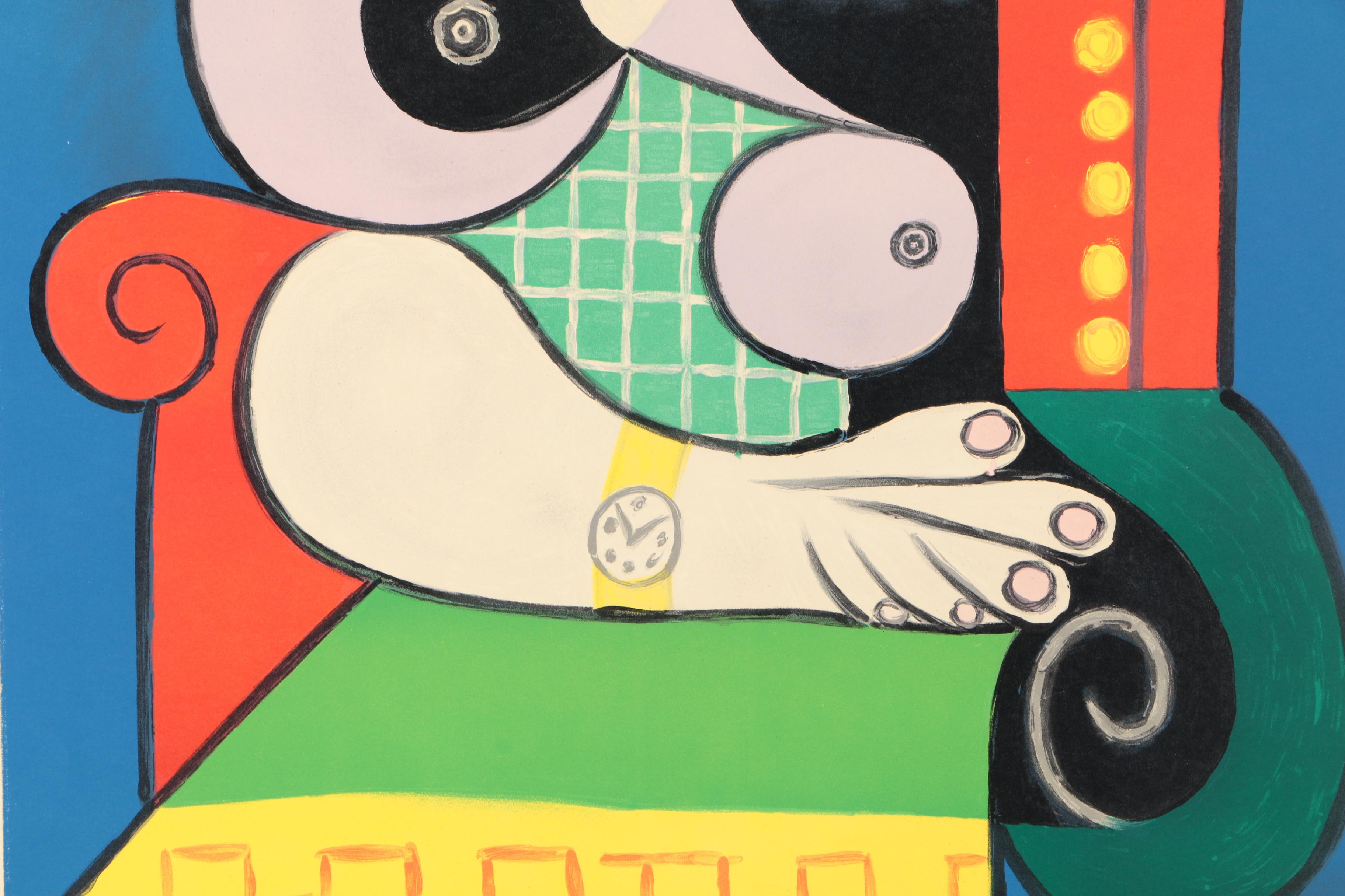 Galerie Beyeler 1967 Lithograph Poster After Pablo Picasso's "Seated Woman With Wrist Watch"