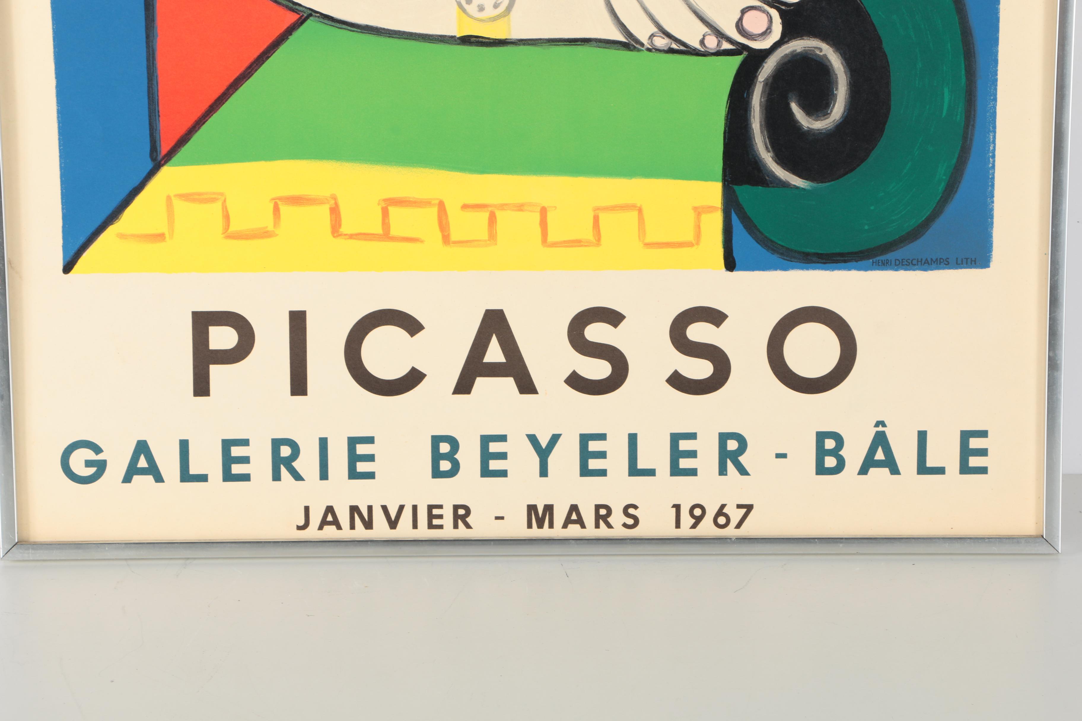 Galerie Beyeler 1967 Lithograph Poster After Pablo Picasso's "Seated Woman With Wrist Watch"