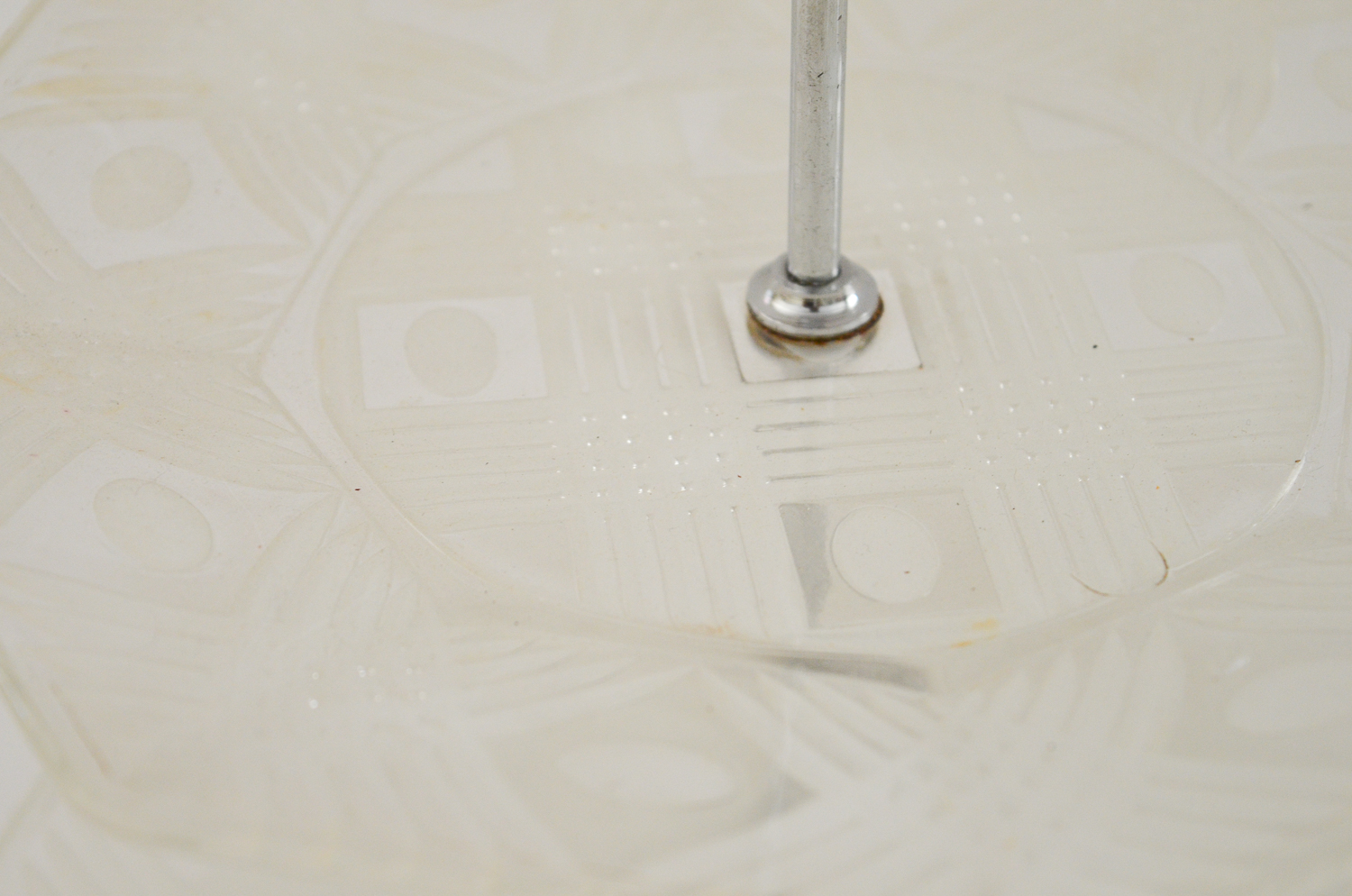 Art Deco Two-Tiered Glass Cake Stand