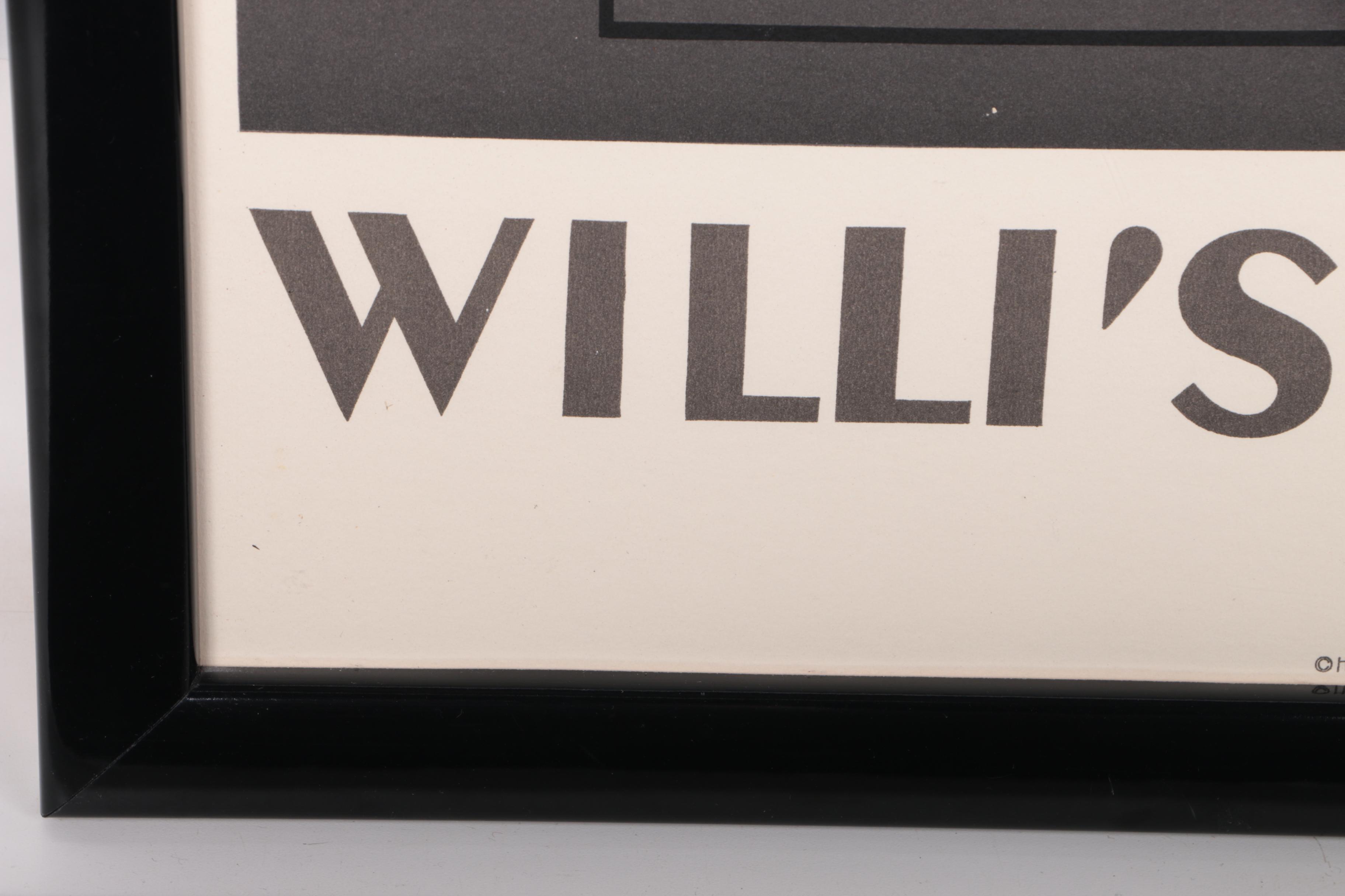 Chromolithograph Poster Featuring A.M. Cassandre "Willi's Wine Bar"