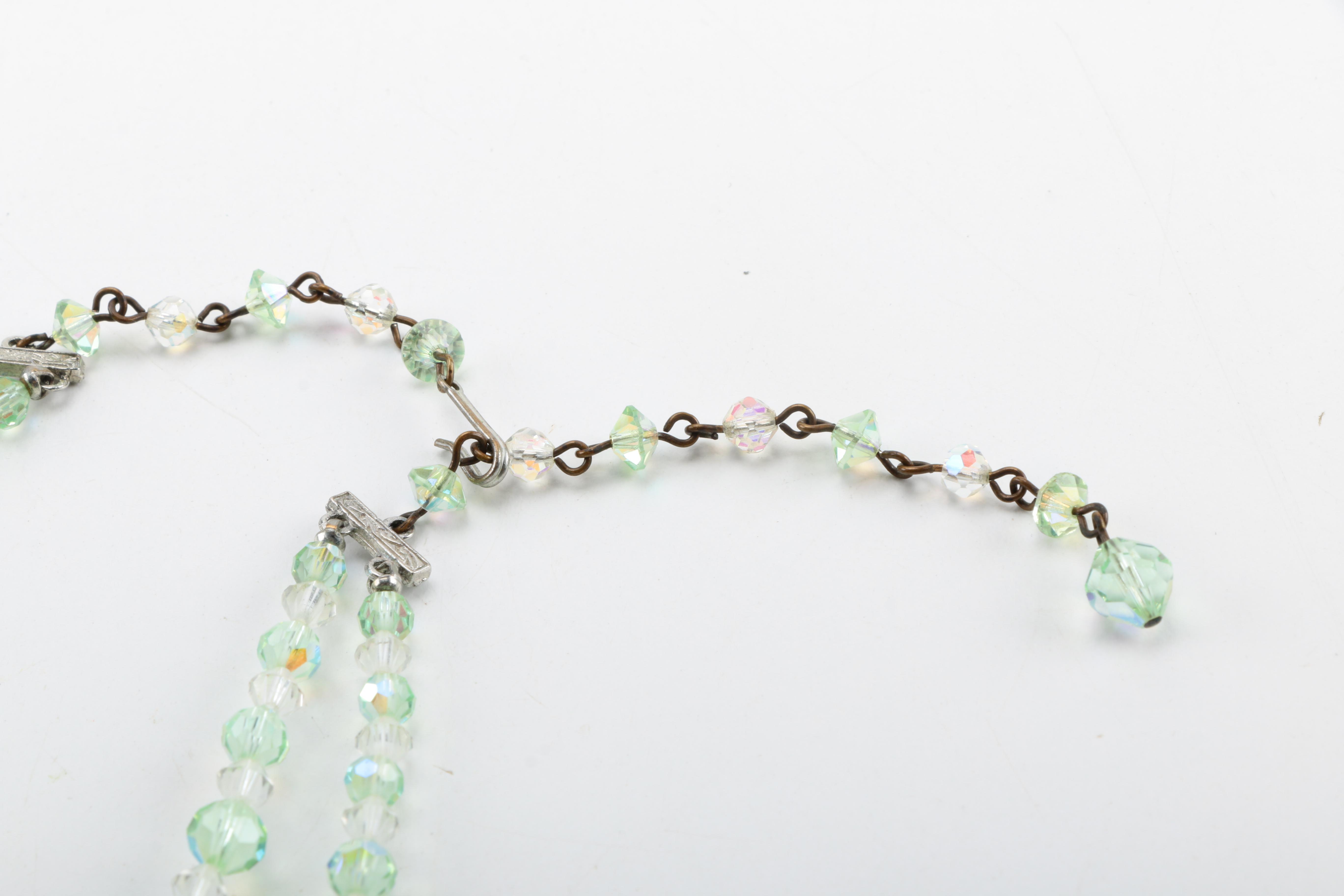 Vintage Beaded Necklace and Earring Set