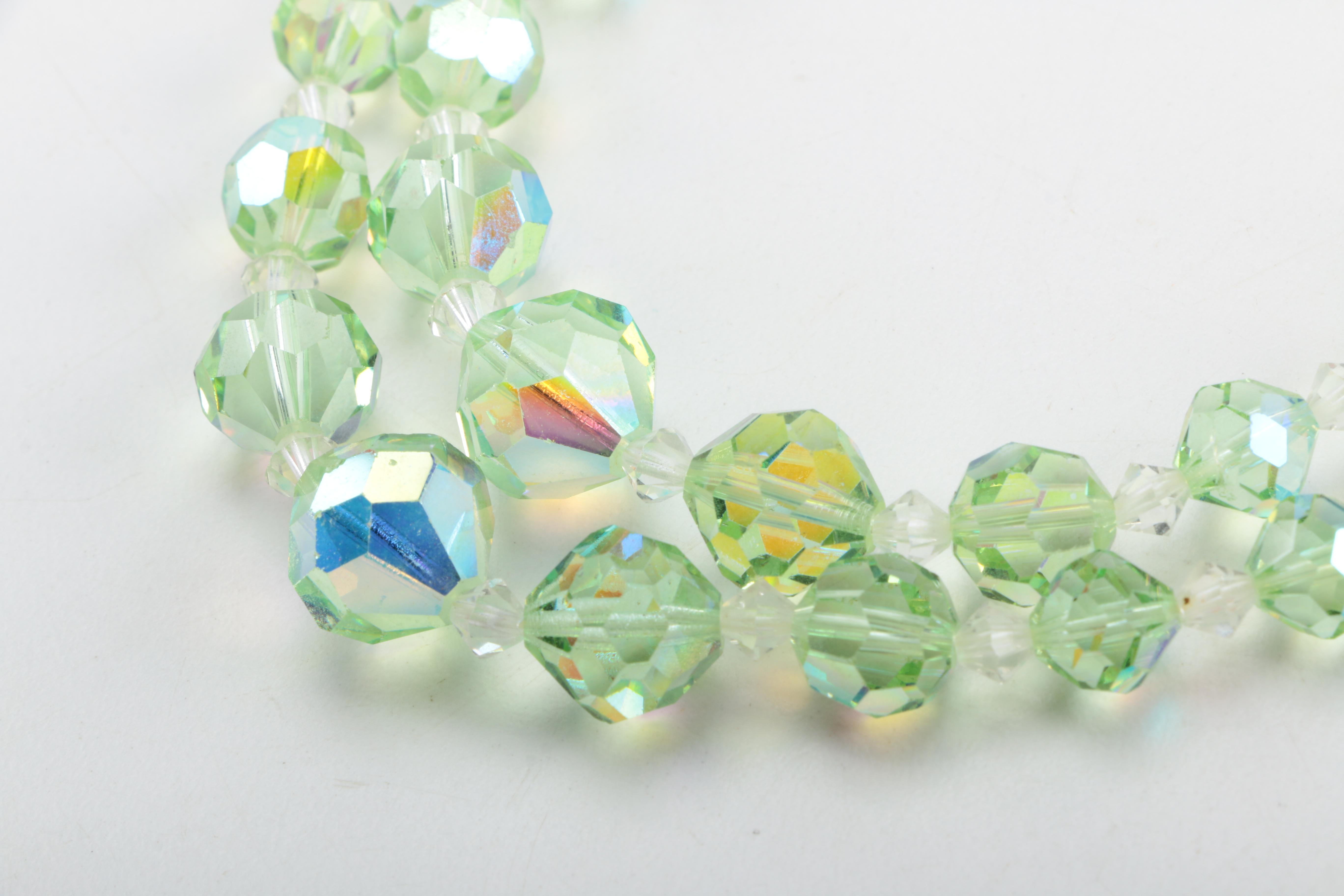 Vintage Beaded Necklace and Earring Set