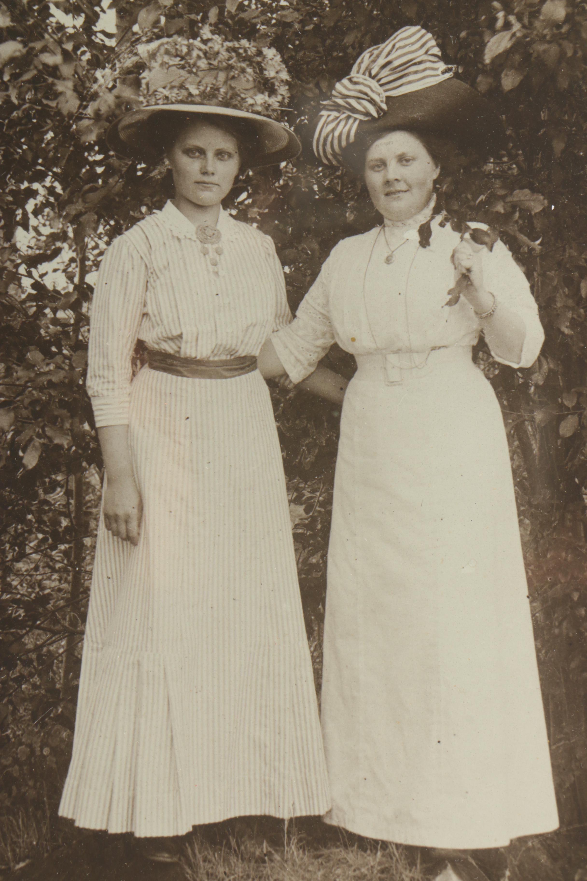 Turn of the Century Photograph of Two Victorian Era Women on a Hike