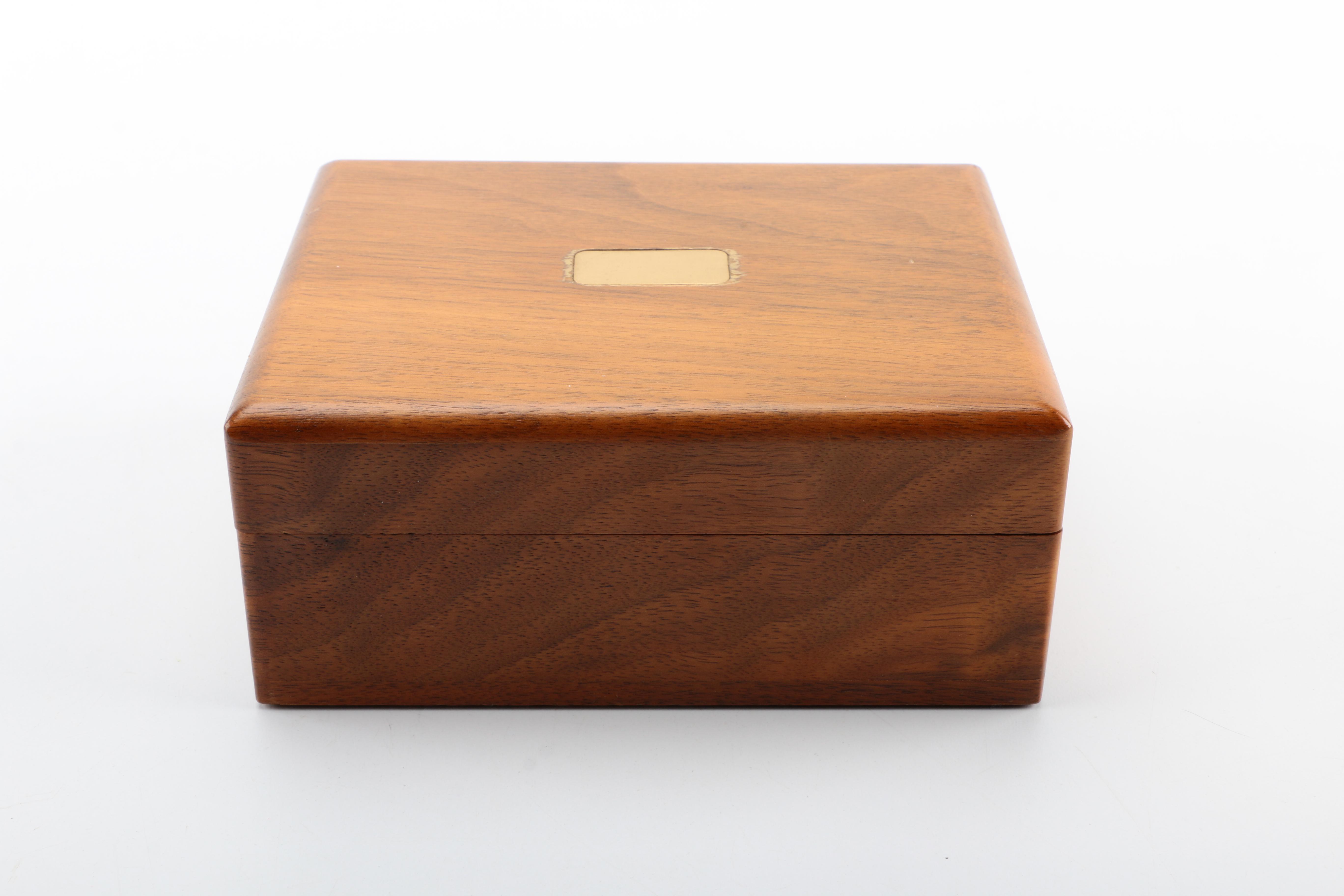 Wooden Jewelry Box With Assorted Costume Jewelry