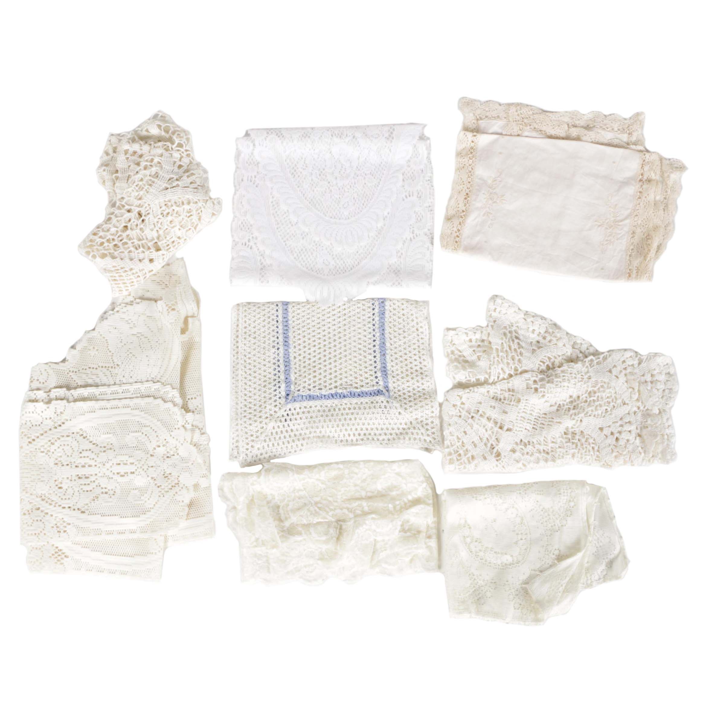 Vintage Lace Table Scarves and Window Valance