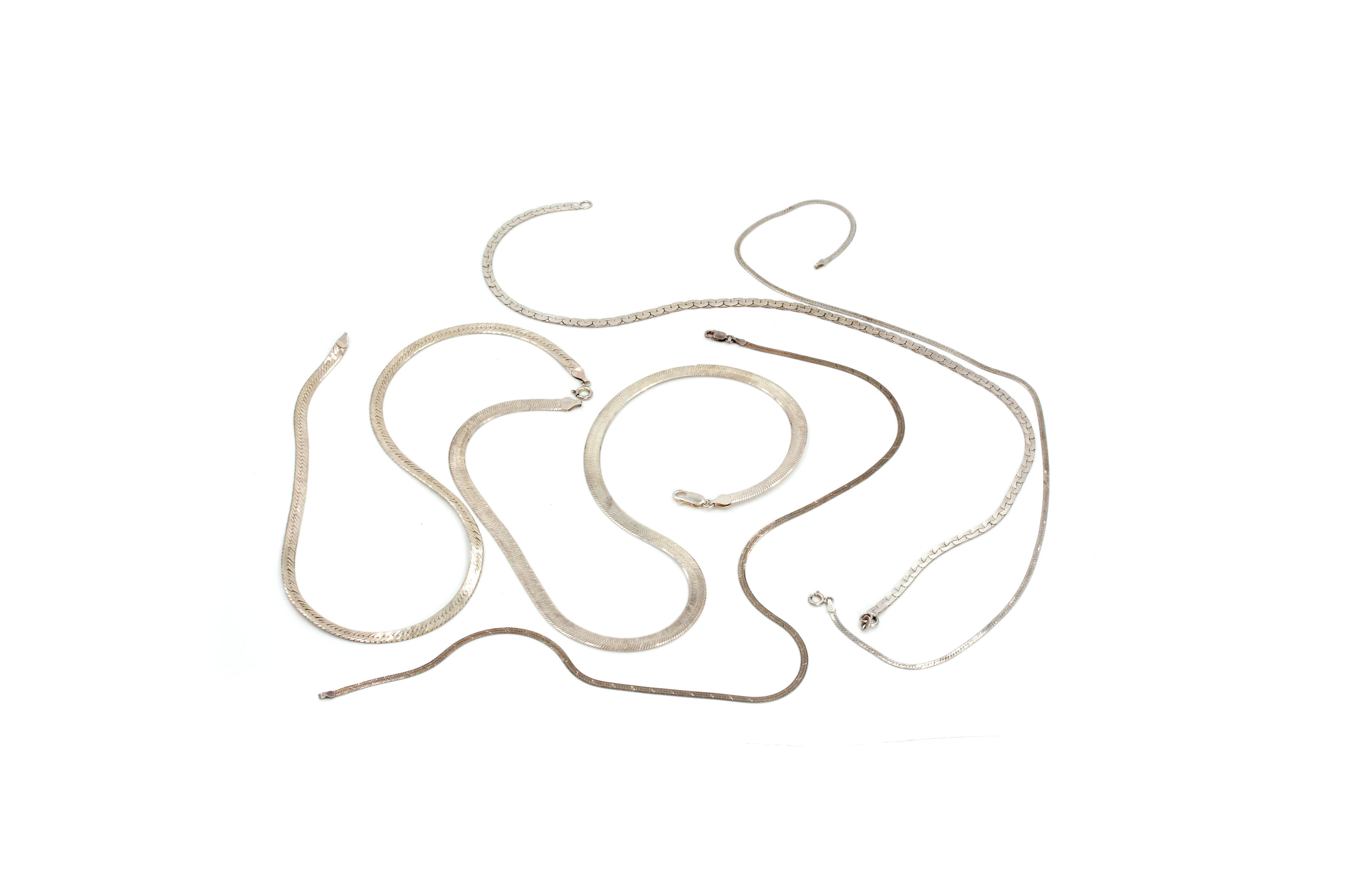 Assortment of Sterling Silver Chains