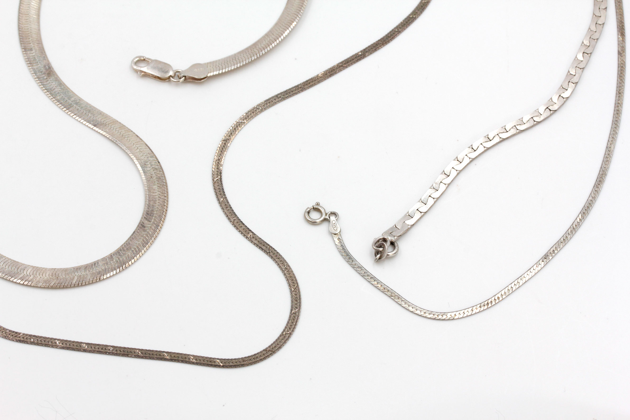 Assortment of Sterling Silver Chains