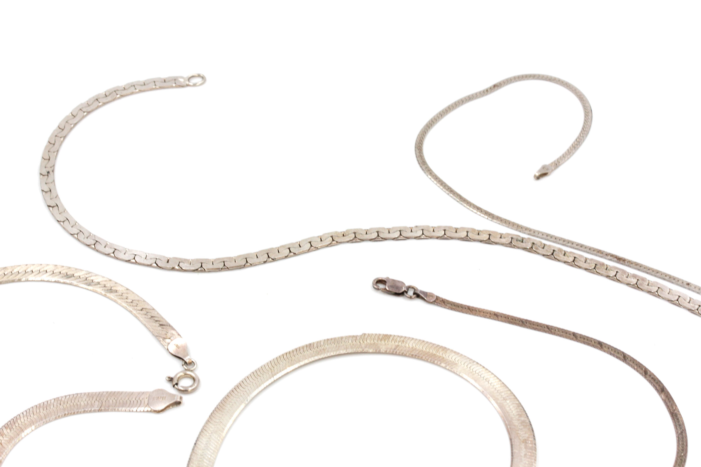 Assortment of Sterling Silver Chains