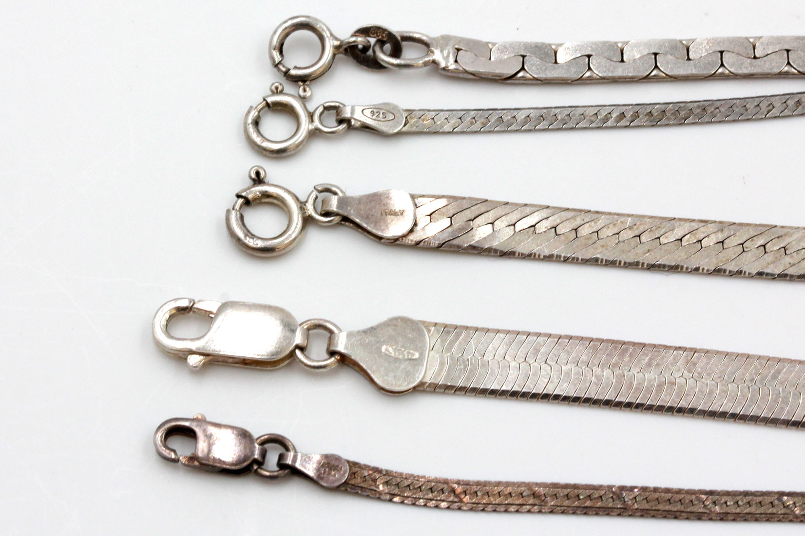 Assortment of Sterling Silver Chains