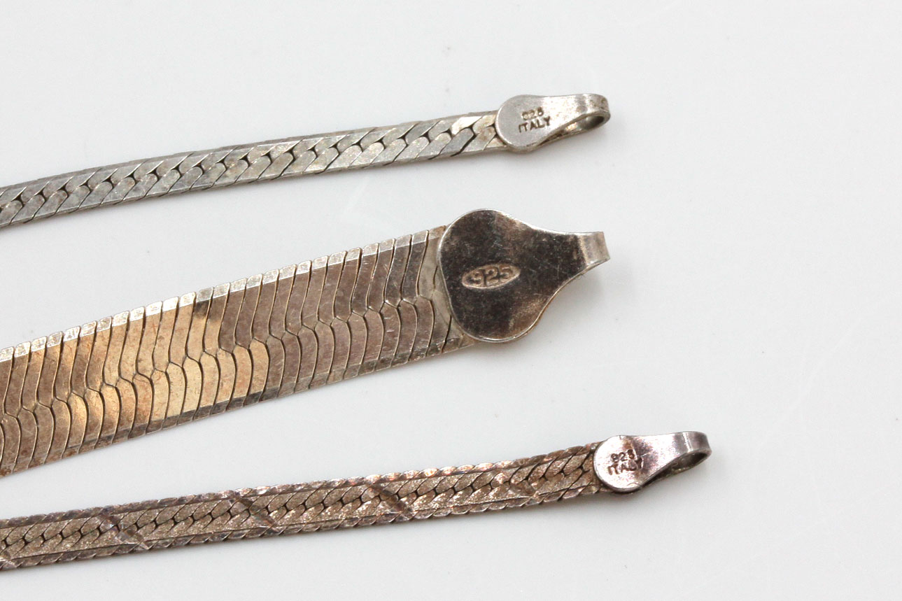 Assortment of Sterling Silver Chains