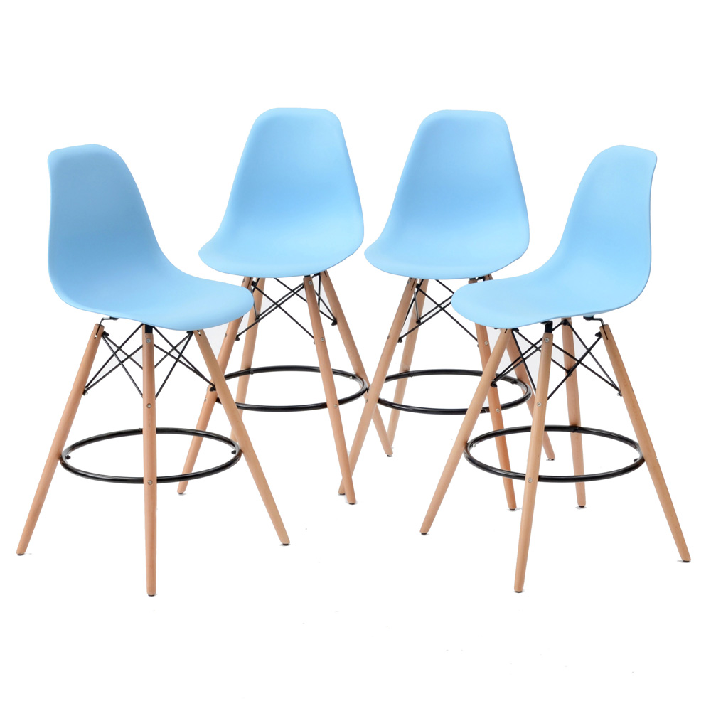 Four Contemporary Shell Bar Stools by Iris