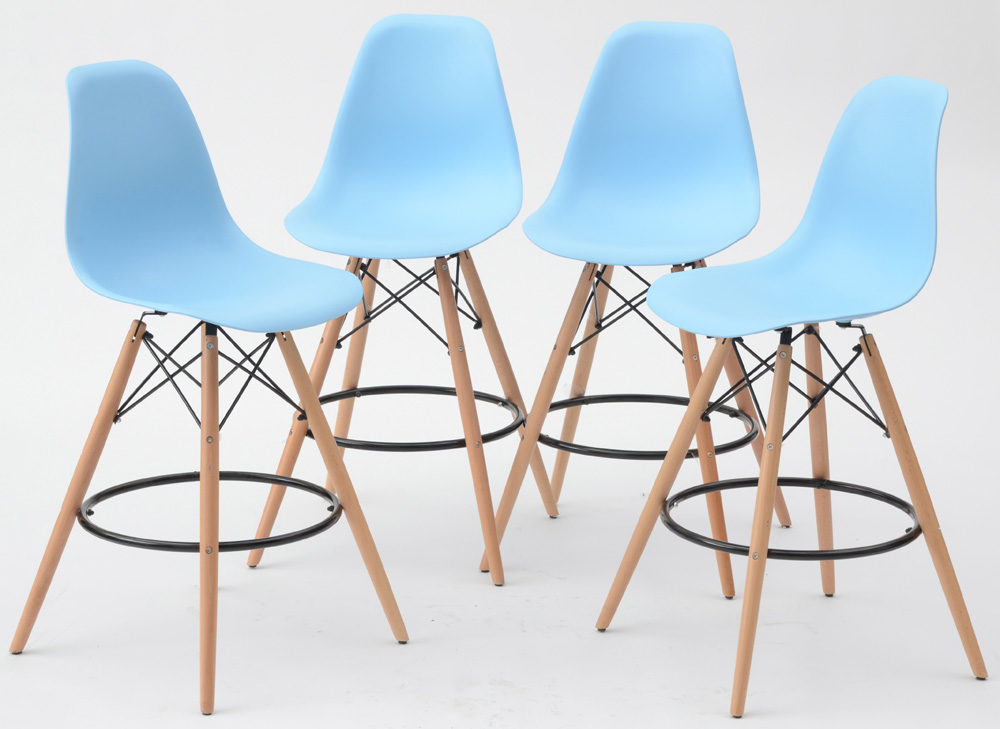 Four Contemporary Shell Bar Stools by Iris