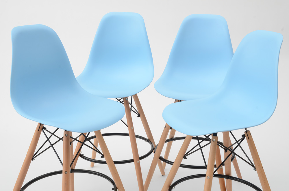 Four Contemporary Shell Bar Stools by Iris