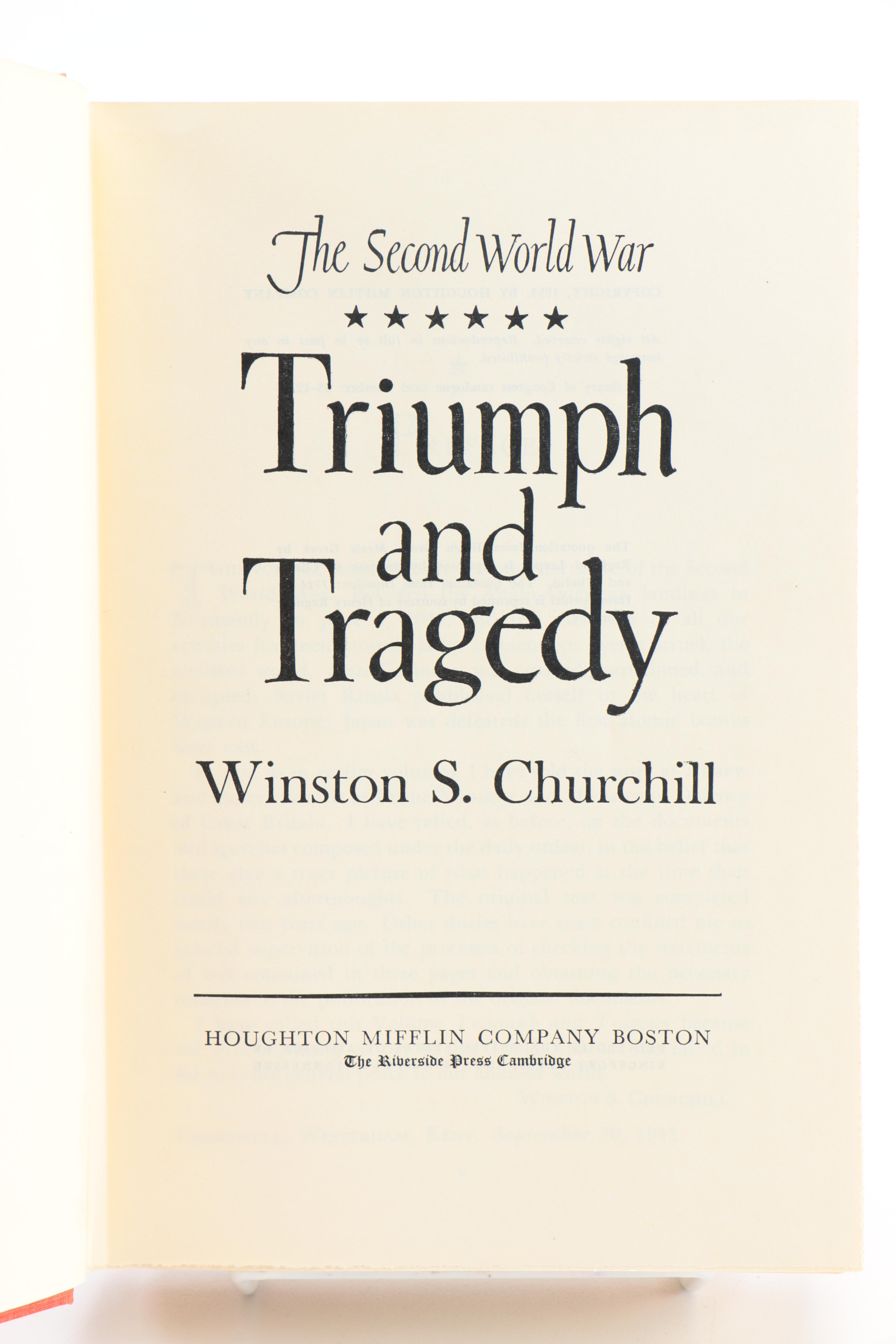 1950s First Edition Complete Set "The Second World War" by Winston Churchill