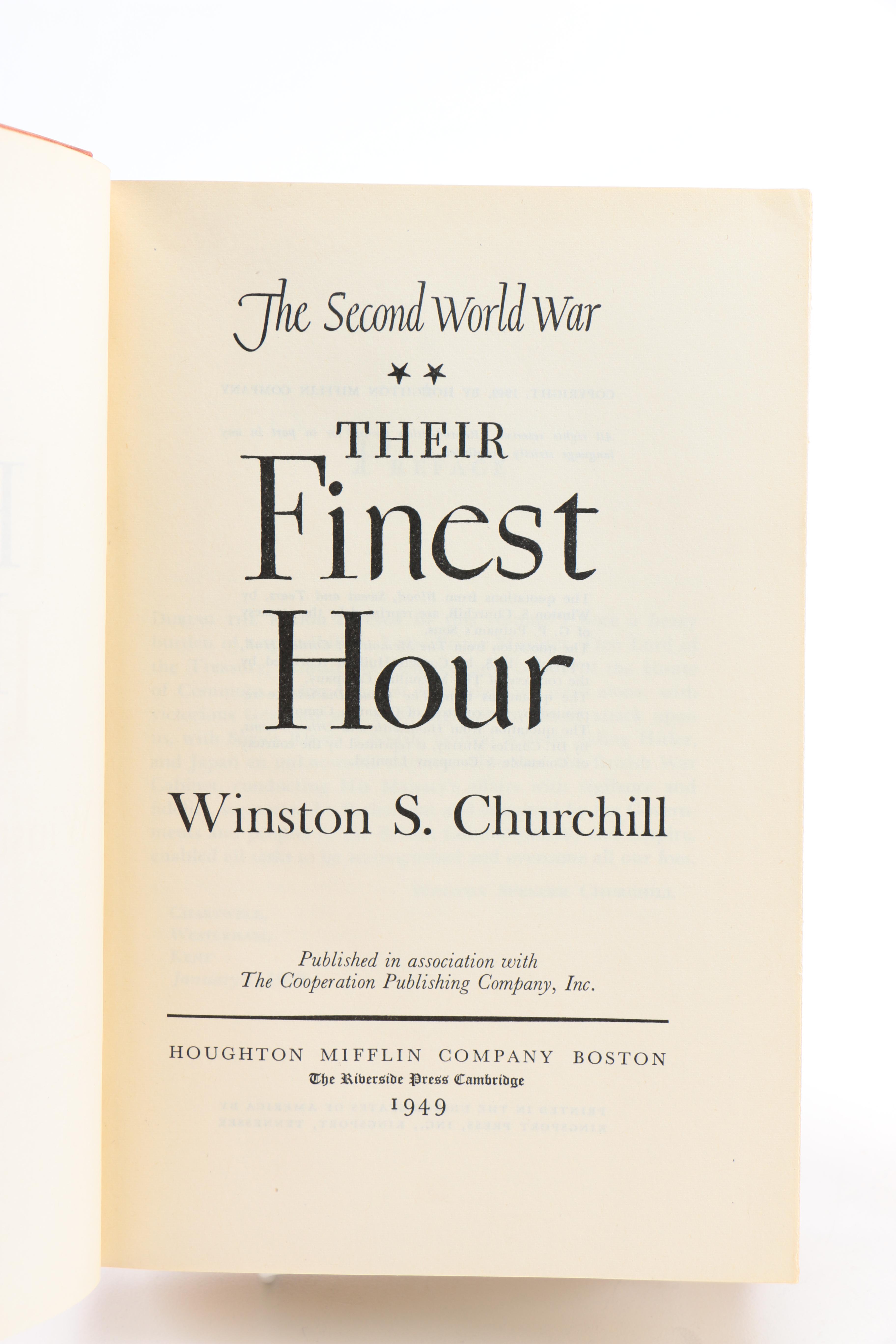 1950s First Edition Complete Set "The Second World War" by Winston Churchill
