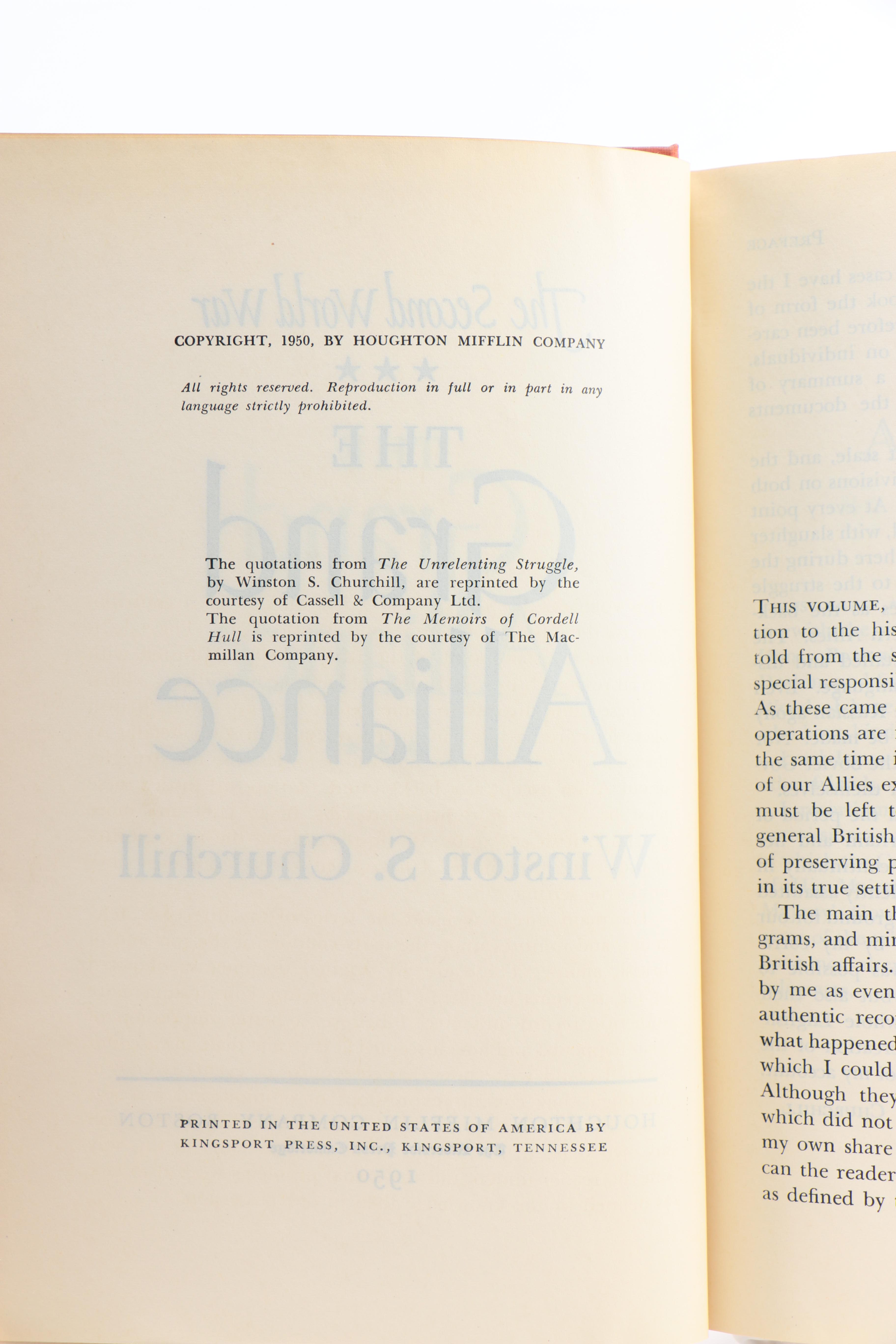 1950s First Edition Complete Set "The Second World War" by Winston Churchill