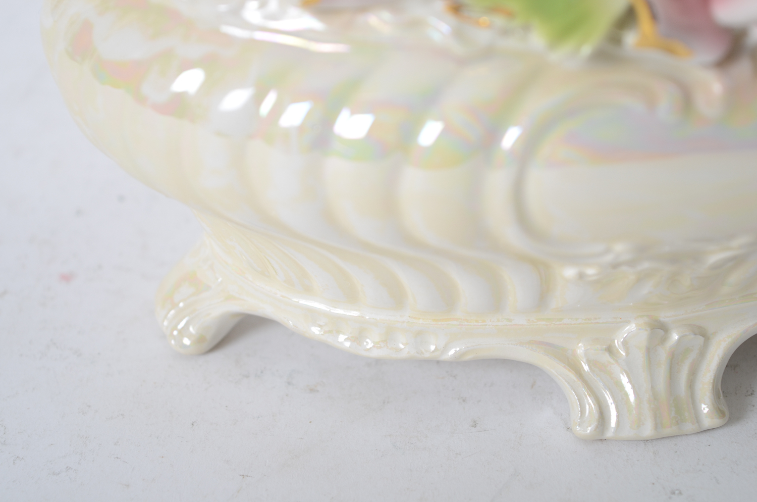 Capodimonte Ceramic Compote with Floral Motif