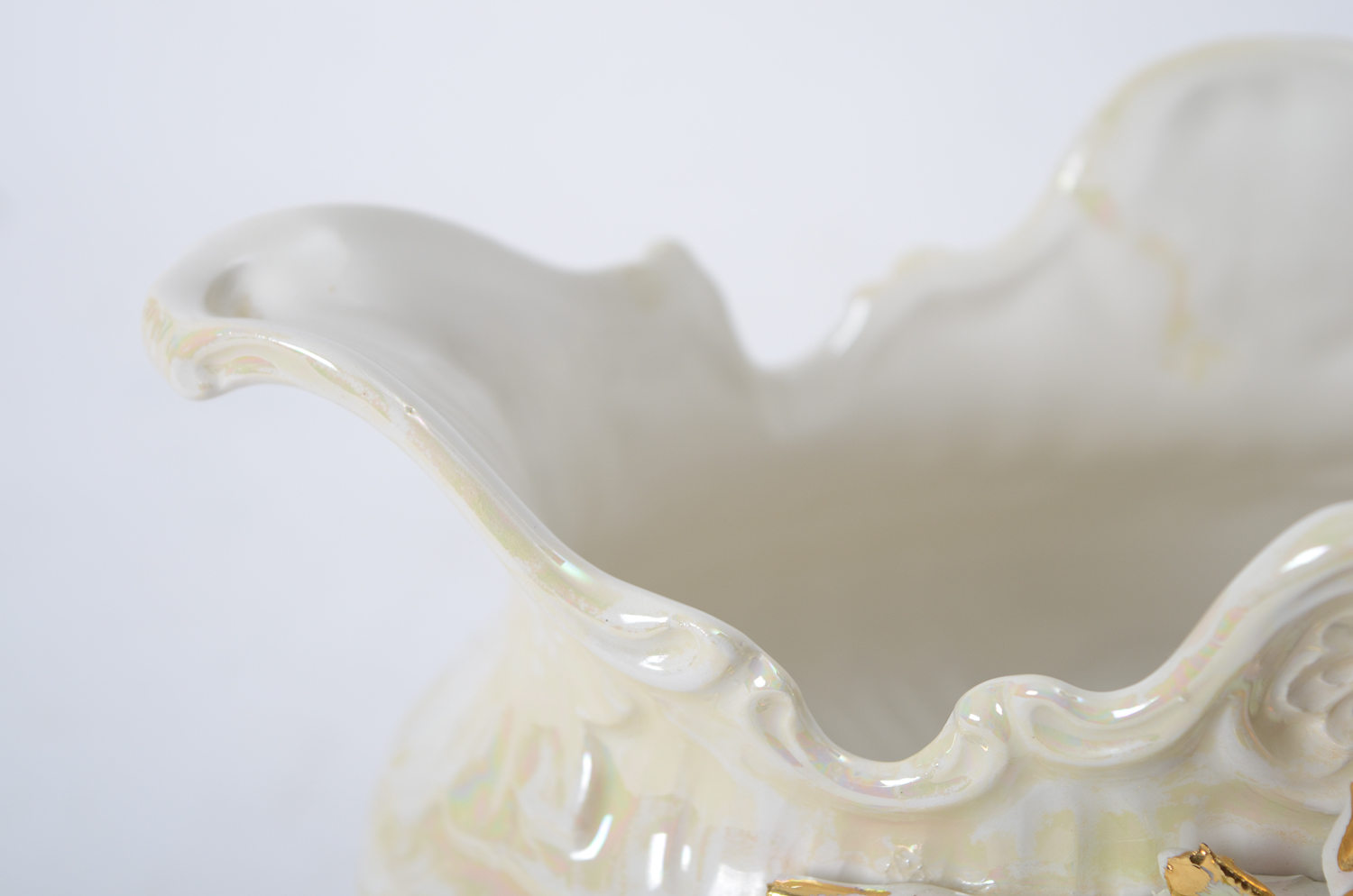 Capodimonte Ceramic Compote with Floral Motif