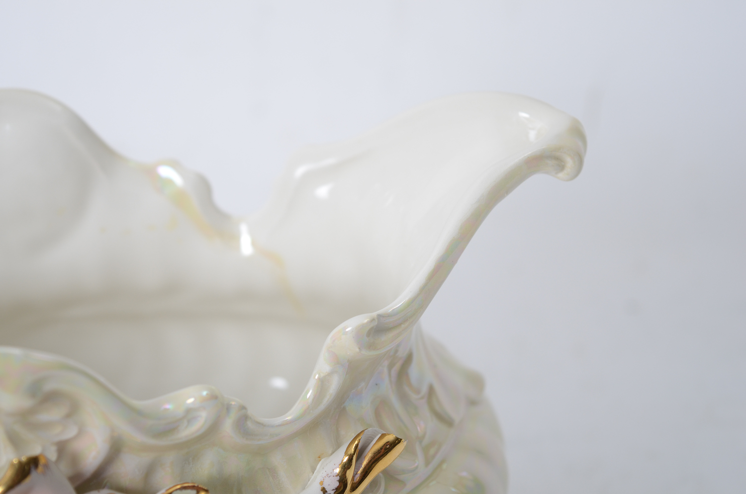 Capodimonte Ceramic Compote with Floral Motif